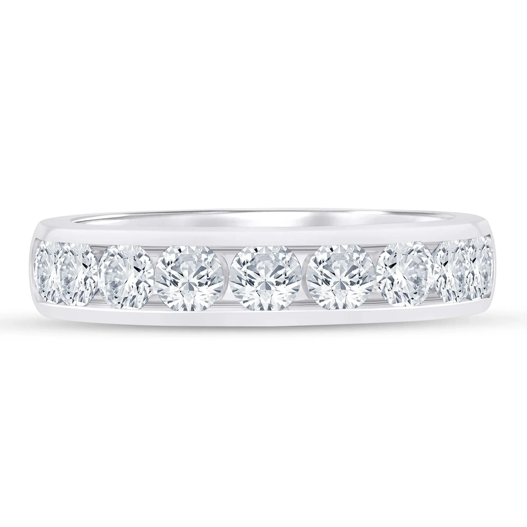 1/2 CT. Tw. Lab Grown Diamond Channel-Set Band Ring Platinum White Size 8.5 4.5mm