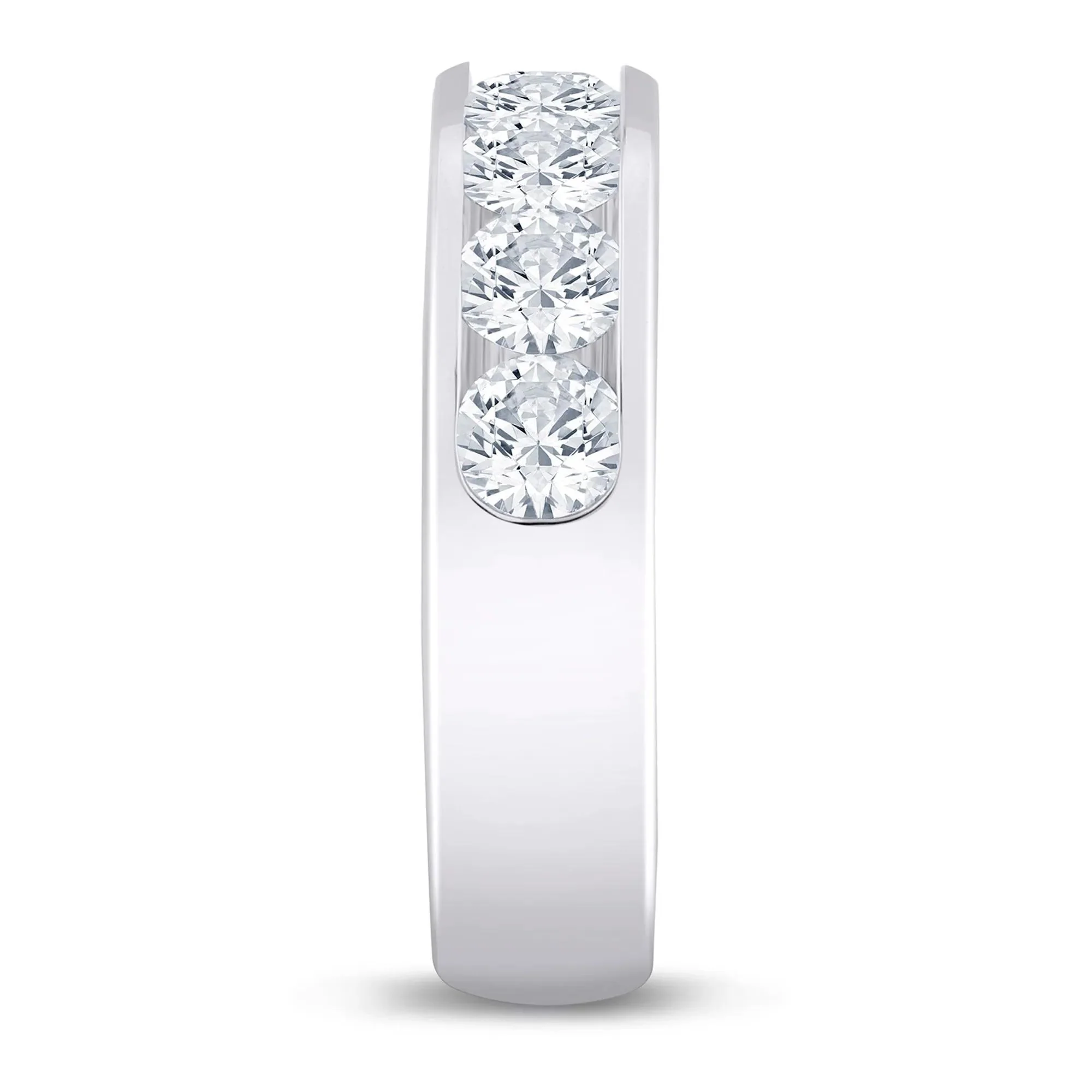 2 CT. Tw. Lab Grown Diamond Channel-Set Band Ring Platinum White Size 8 5mm - Image 3