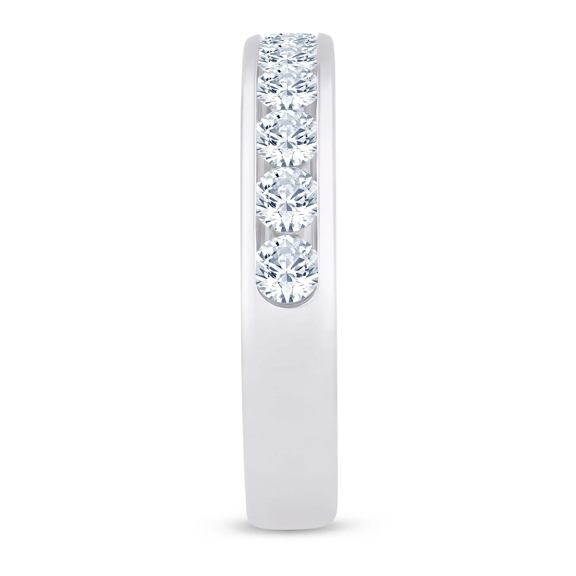 1 CT. Tw. Lab Grown Diamond Anniversary Band Ring Platinum White Size 5.5 3.5mm - Image 3
