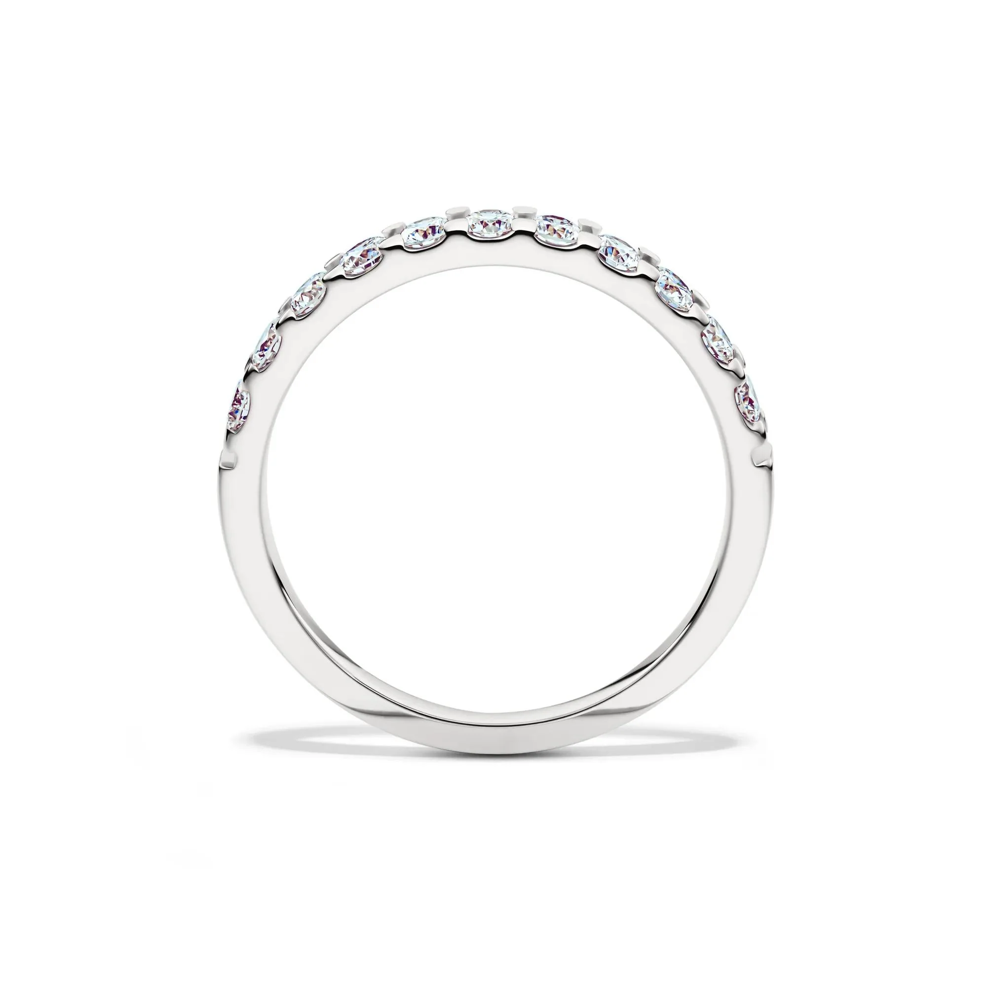 1/2 CT. Tw. Lab Grown Diamond Wedding Band Ring Platinum Round Brilliant Cut White Size 6 1.5mm - Image 2