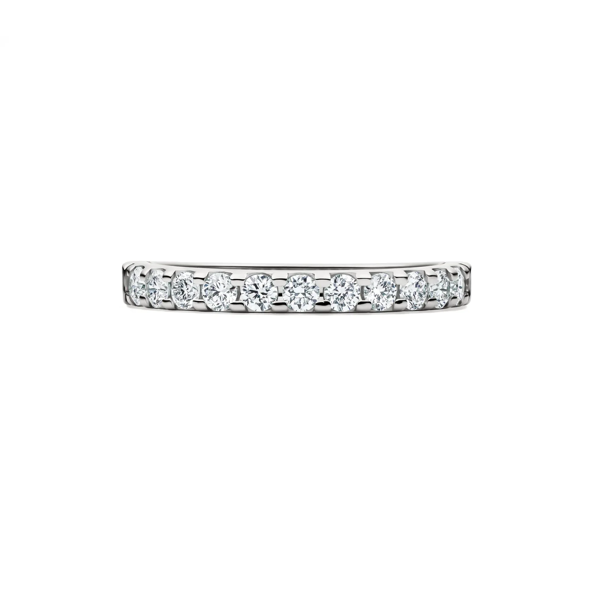 1/2 CT. Tw. Lab Grown Diamond Wedding Band Ring Platinum Round Brilliant Cut White Size 9 1.5mm