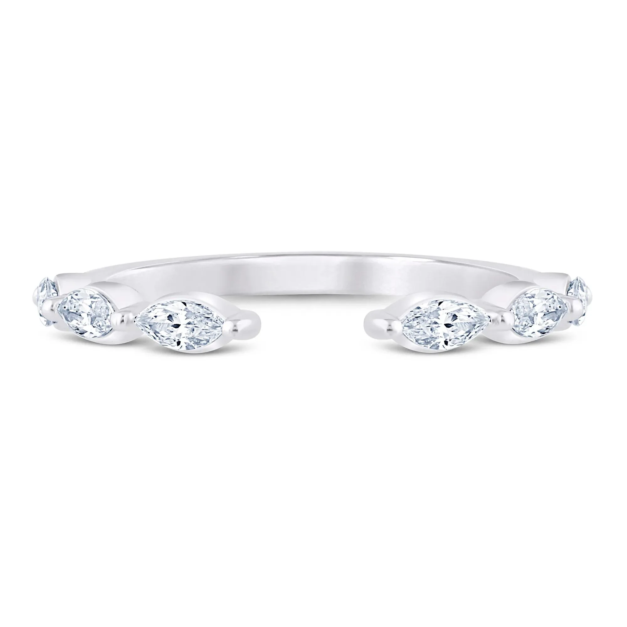 3/8 CT. Tw. Lab Grown Diamond Open Stack Anniversary Band Ring Platinum White Size 6 1.5mm