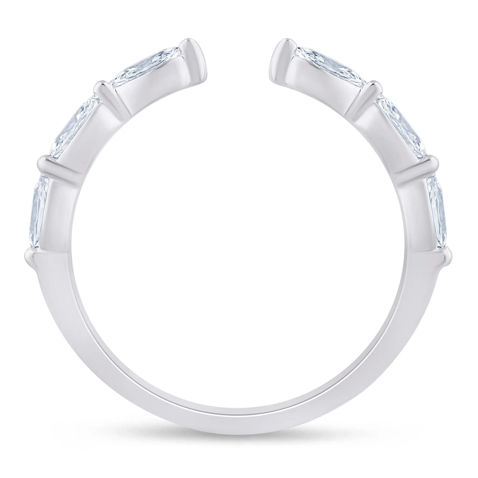 3/8 CT. Tw. Lab Grown Diamond Open Stack Anniversary Band Ring Platinum White Size 6 1.5mm - Image 2