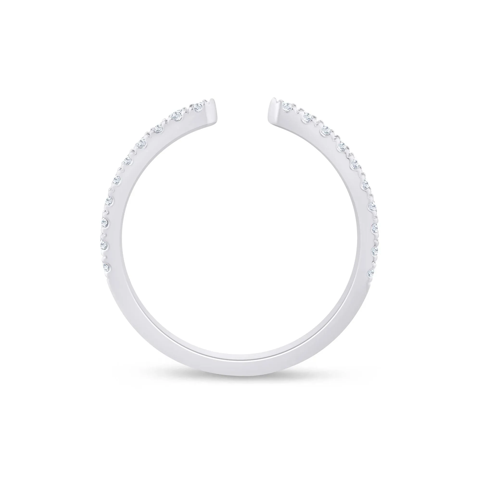 1/4 CT. Tw. Lab Grown Diamond Open Band Ring Platinum Round Brilliant Cut White Size 6 1.5mm - Image 2