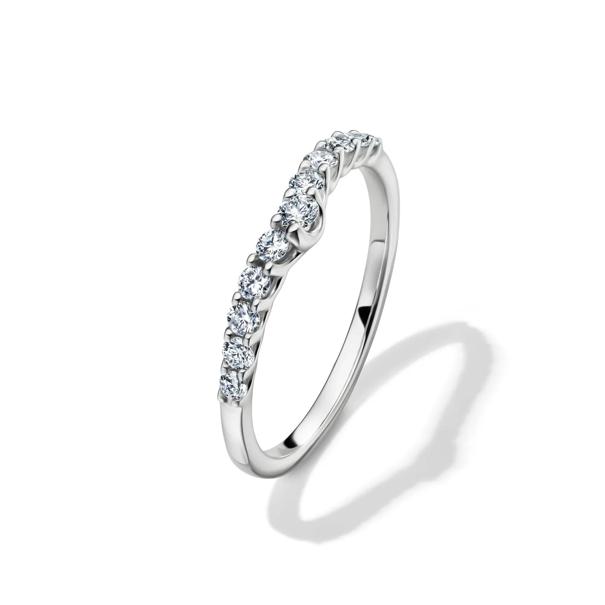 1/3 CT. Tw. Lab Grown Diamond Chevron Band Ring Platinum White Size 5 1.5mm - Image 4