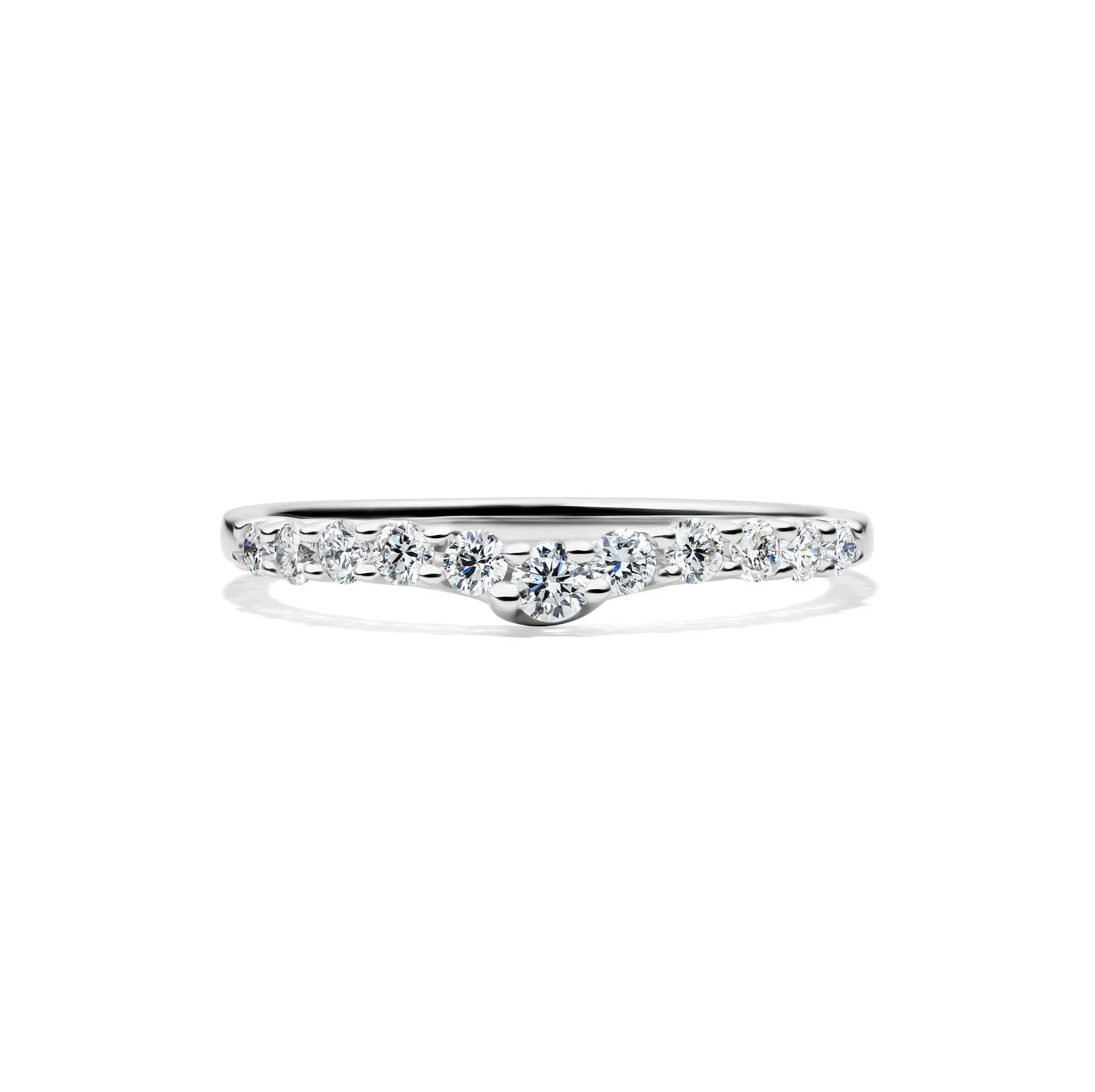 1/3 CT. Tw. Lab Grown Diamond Chevron Band Ring Platinum White Size 8.5 1.5mm - Image 2