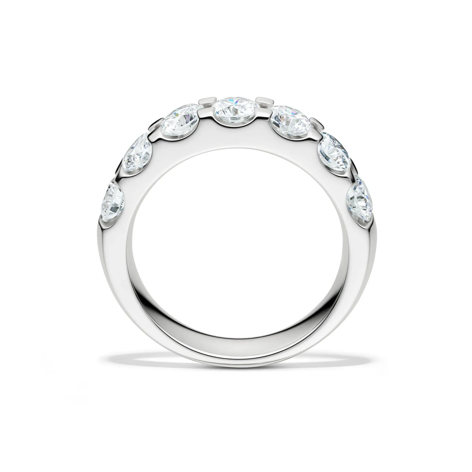 2 CT. Tw. Lab Grown Diamond Seven-Stone Anniversary Band Ring Platinum White Size 6.5 4.5mm - Image 2