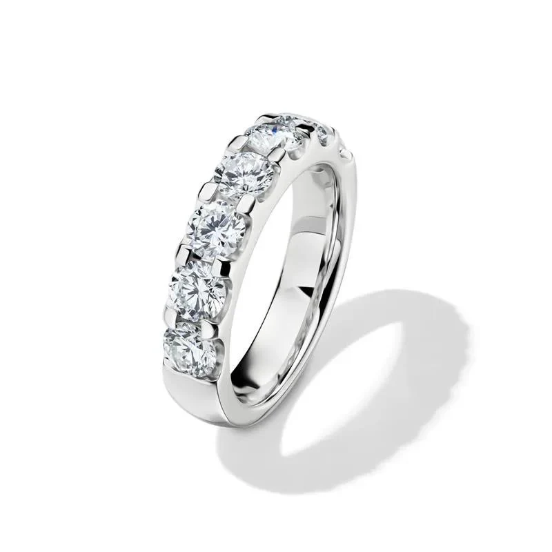 2 CT. Tw. Lab Grown Diamond Seven-Stone Anniversary Band Ring Platinum White Size 8.5 4.5mm - Image 4