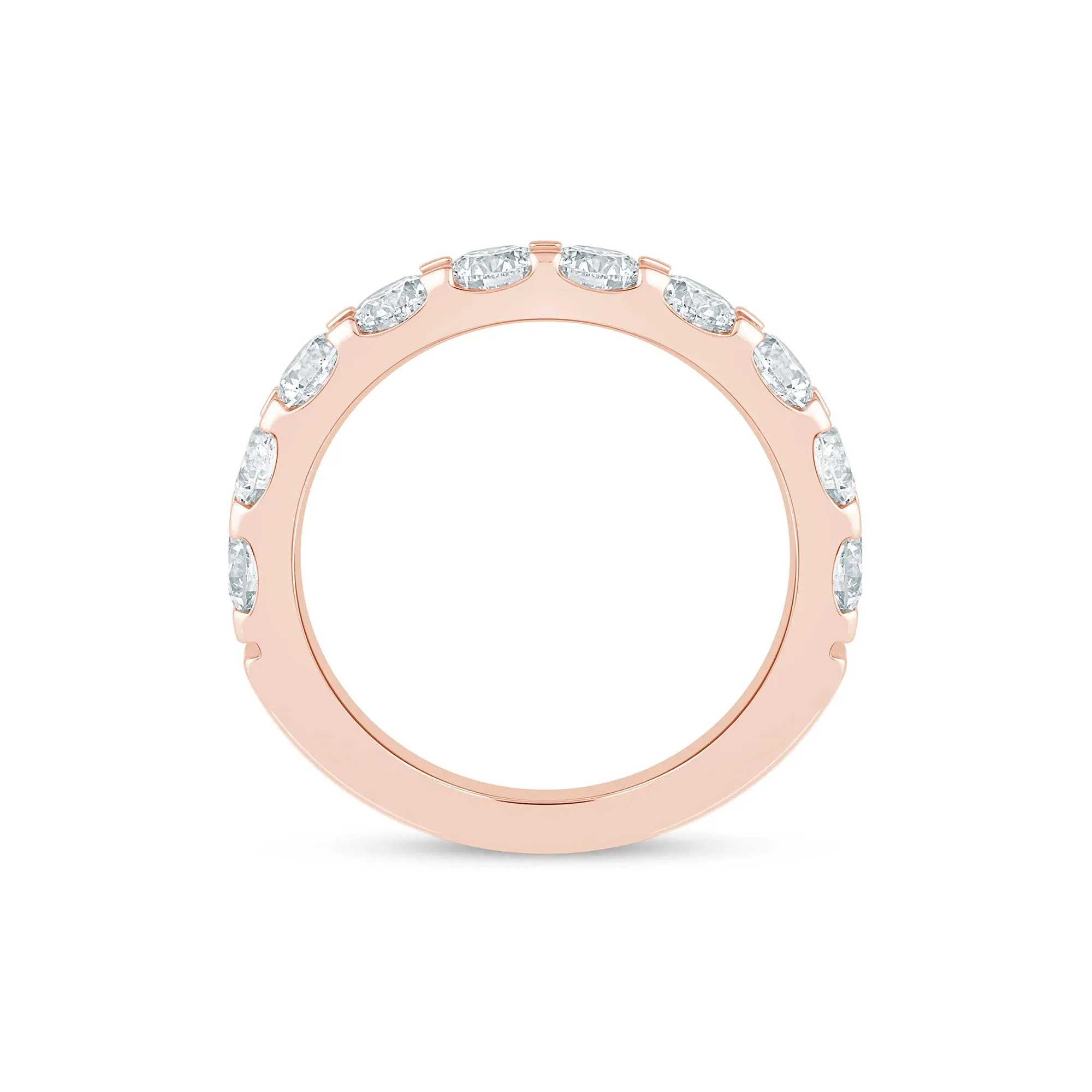 2 CT. Tw. Lab Grown Diamond Wedding Band Ring 14K Rose Gold Round Brilliant Cut Size 5.5 2mm - Image 2