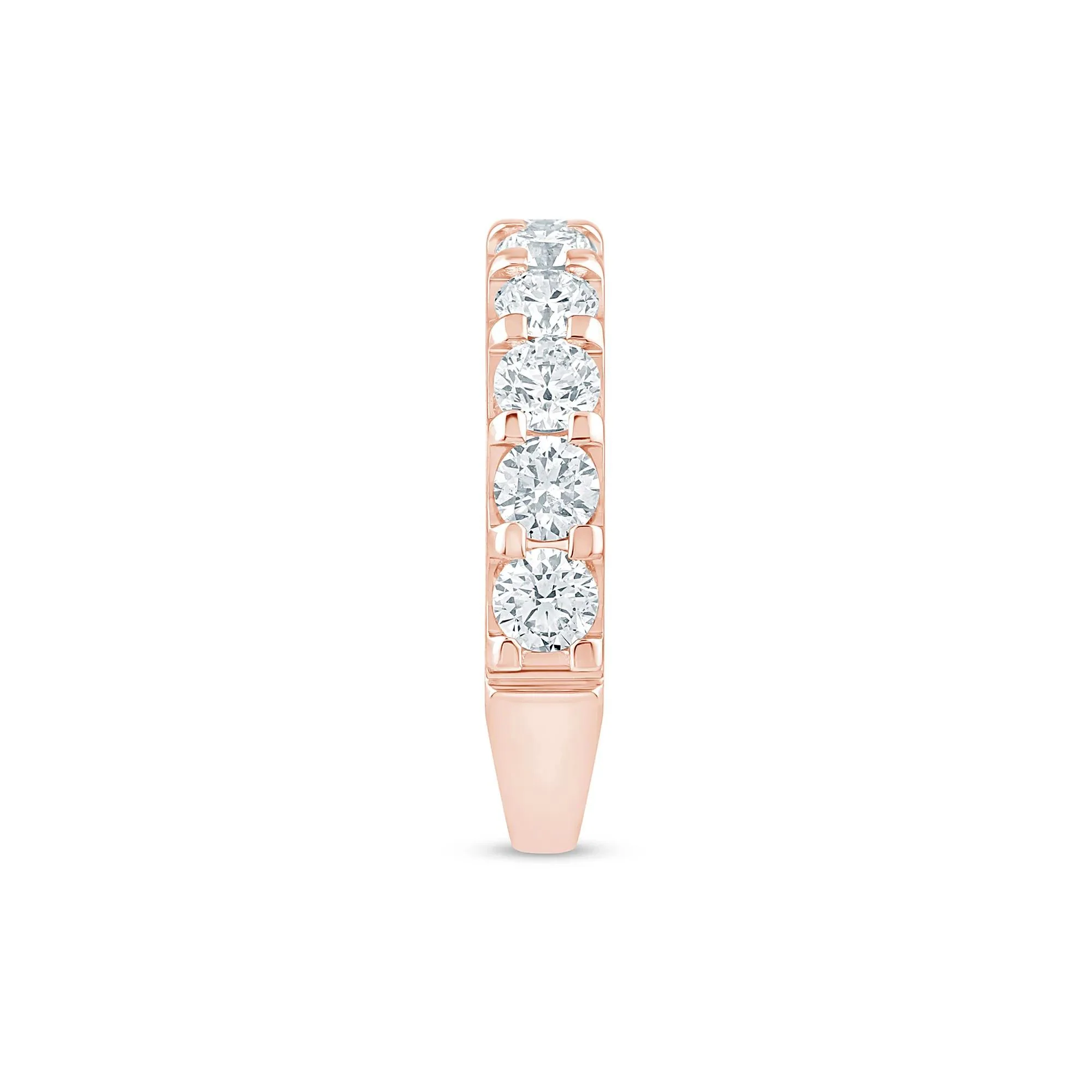 2 CT. Tw. Lab Grown Diamond Wedding Band Ring 14K Rose Gold Round Brilliant Cut Size 6.5 2mm - Image 3