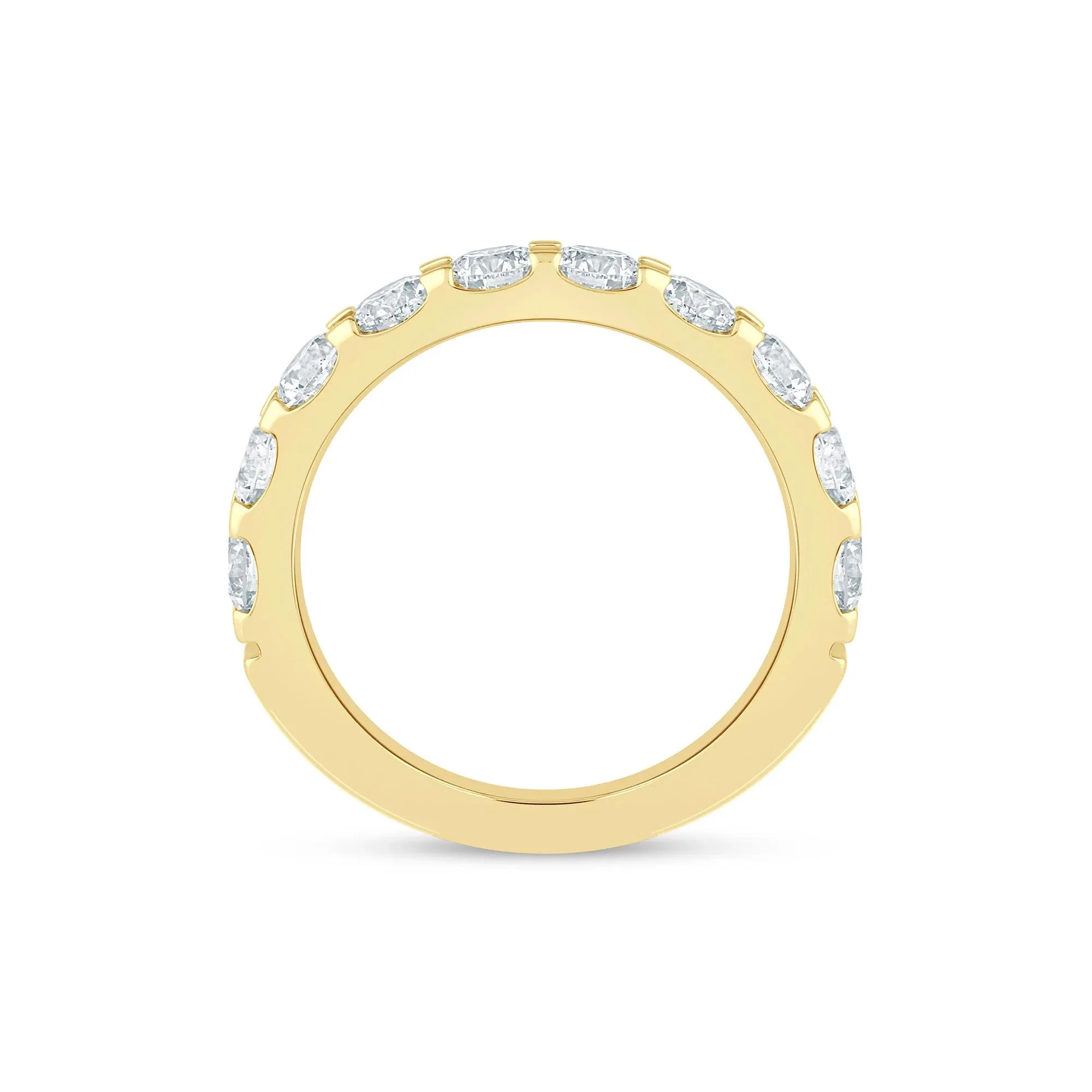 2 CT. Tw. Lab Grown Diamond Band Ring 14K Yellow Gold Round Brilliant Cut Size 8 2mm - Image 2