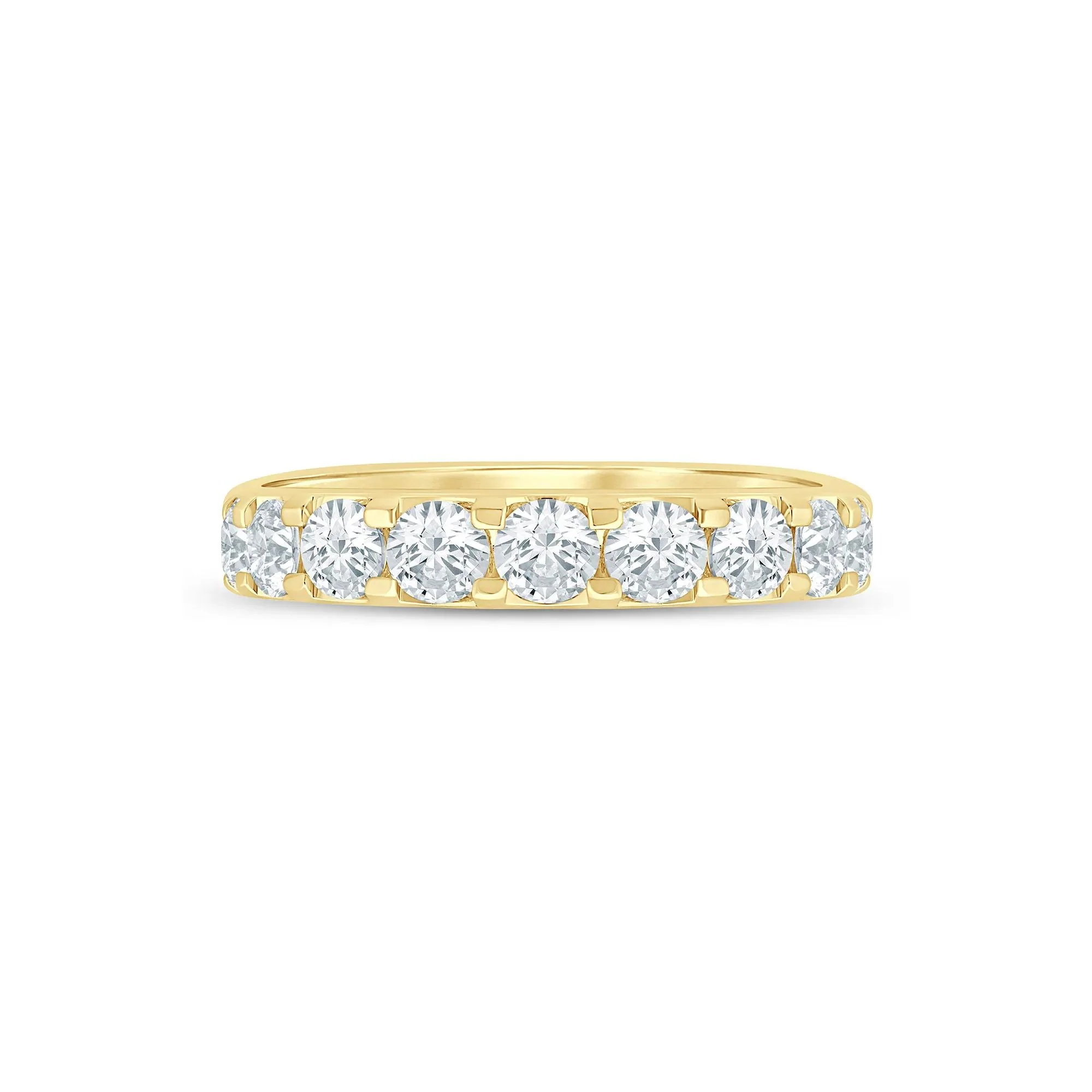 2 CT. Tw. Lab Grown Diamond Band Ring 14K Yellow Gold Round Brilliant Cut Size 8.5 2mm