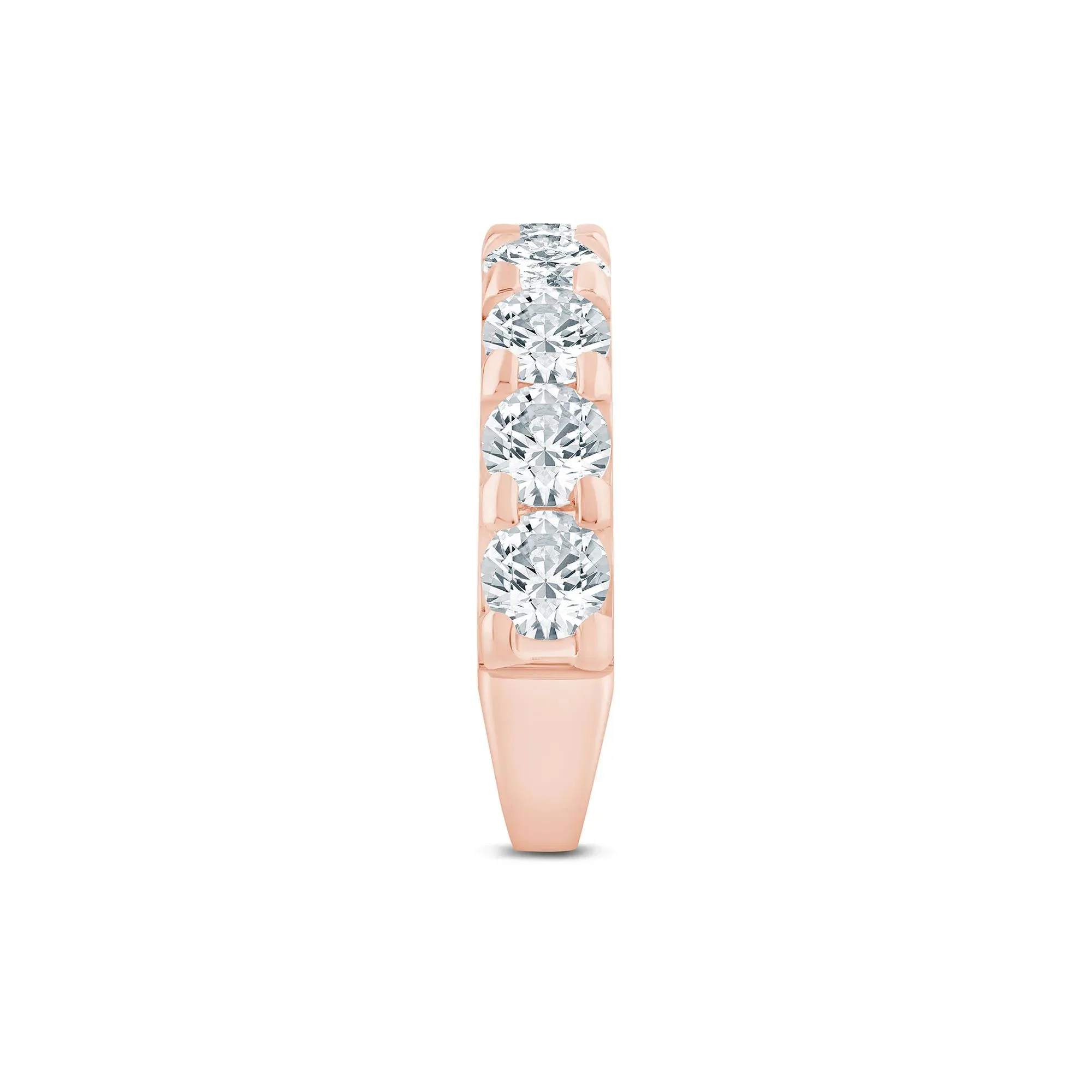 3 CT. Tw. Lab Grown Diamond Wedding Band Ring 14K Rose Gold Round Brilliant Cut Size 5 3mm - Image 3