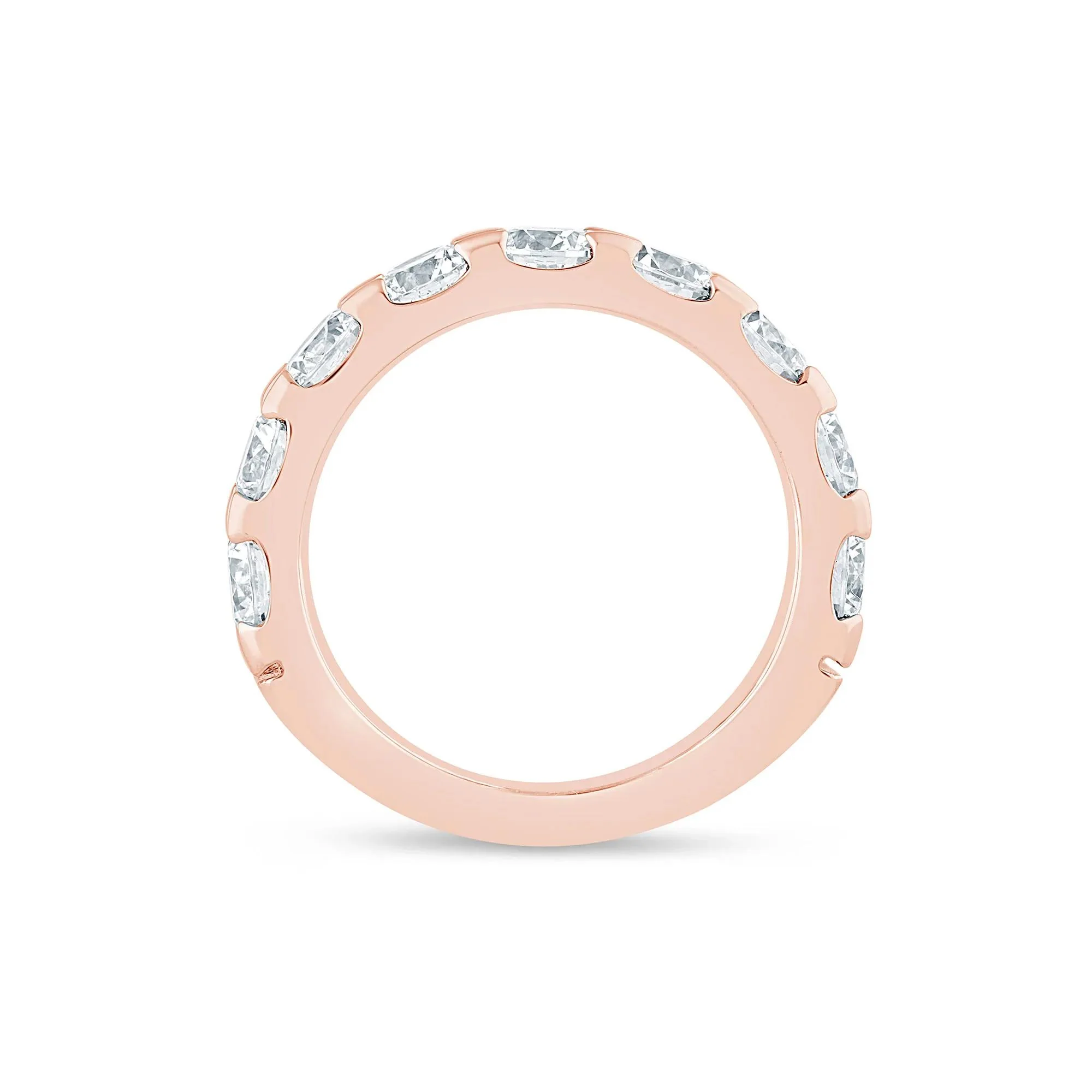 3 CT. Tw. Lab Grown Diamond Wedding Band Ring 14K Rose Gold Round Brilliant Cut Size 6 3mm - Image 2