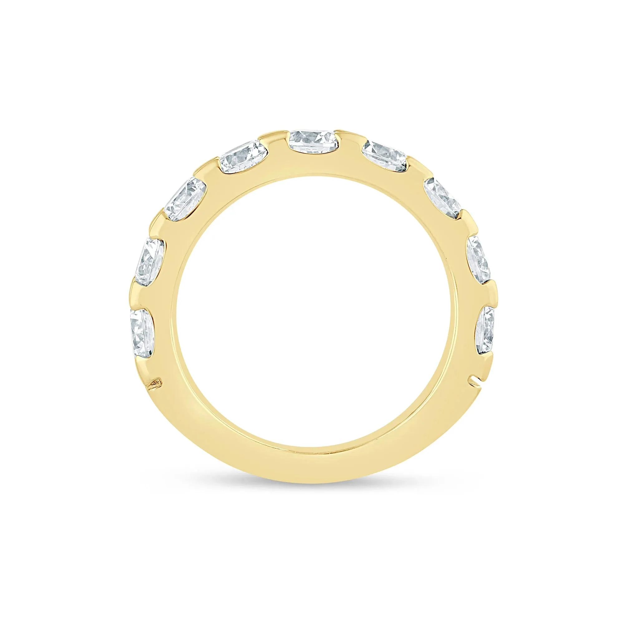 3 CT. Tw. Lab Grown Diamond Wedding Band Ring 14K Yellow Gold Round Brilliant Cut Size 5.5 3mm - Image 2