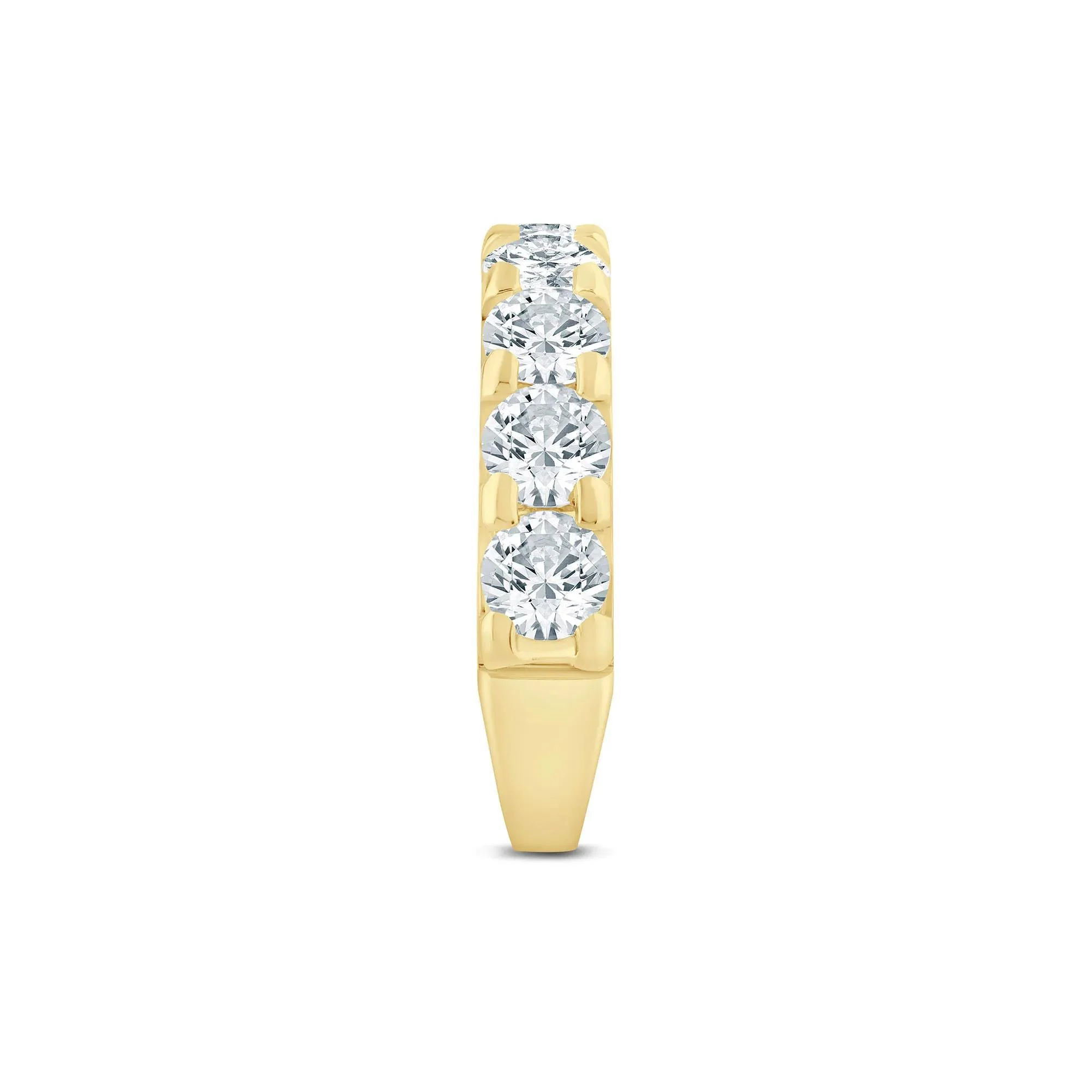 3 CT. Tw. Lab Grown Diamond Wedding Band Ring 14K Yellow Gold Round Brilliant Cut Size 9 3mm - Image 3