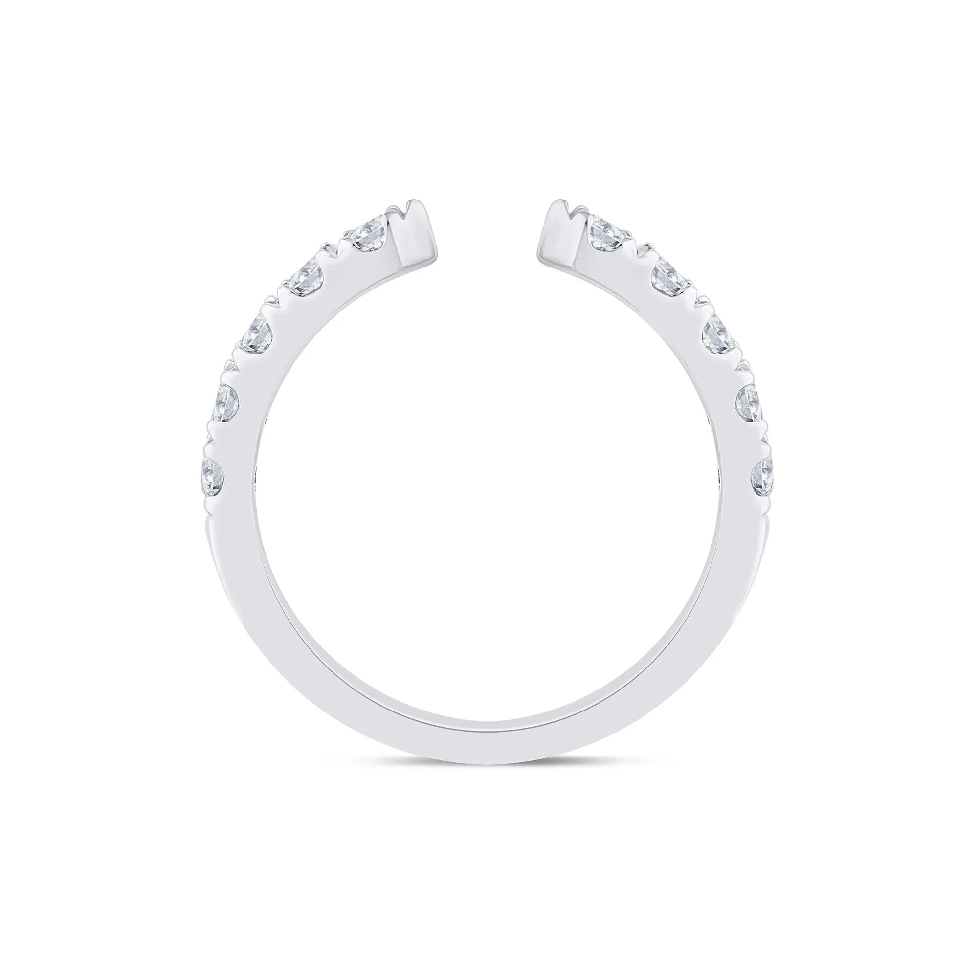 1/3 CT. Tw. Lab Grown Diamond Open Anniversary Band Ring Platinum Round Brilliant Cut White Size 5.5 2.5mm - Image 2