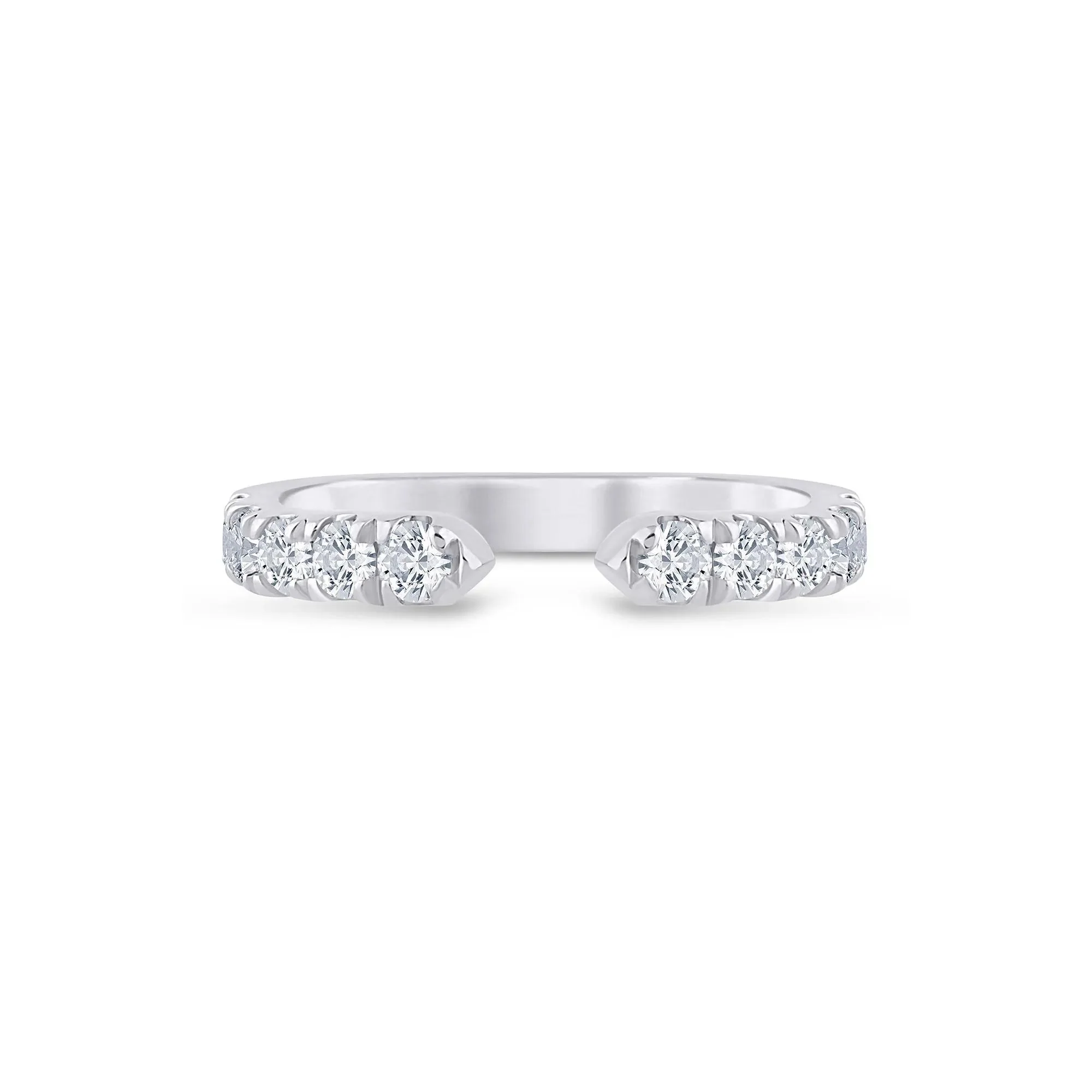 1/3 CT. Tw. Lab Grown Diamond Open Anniversary Band Ring Platinum Round Brilliant Cut White Size 6.5 2.5mm