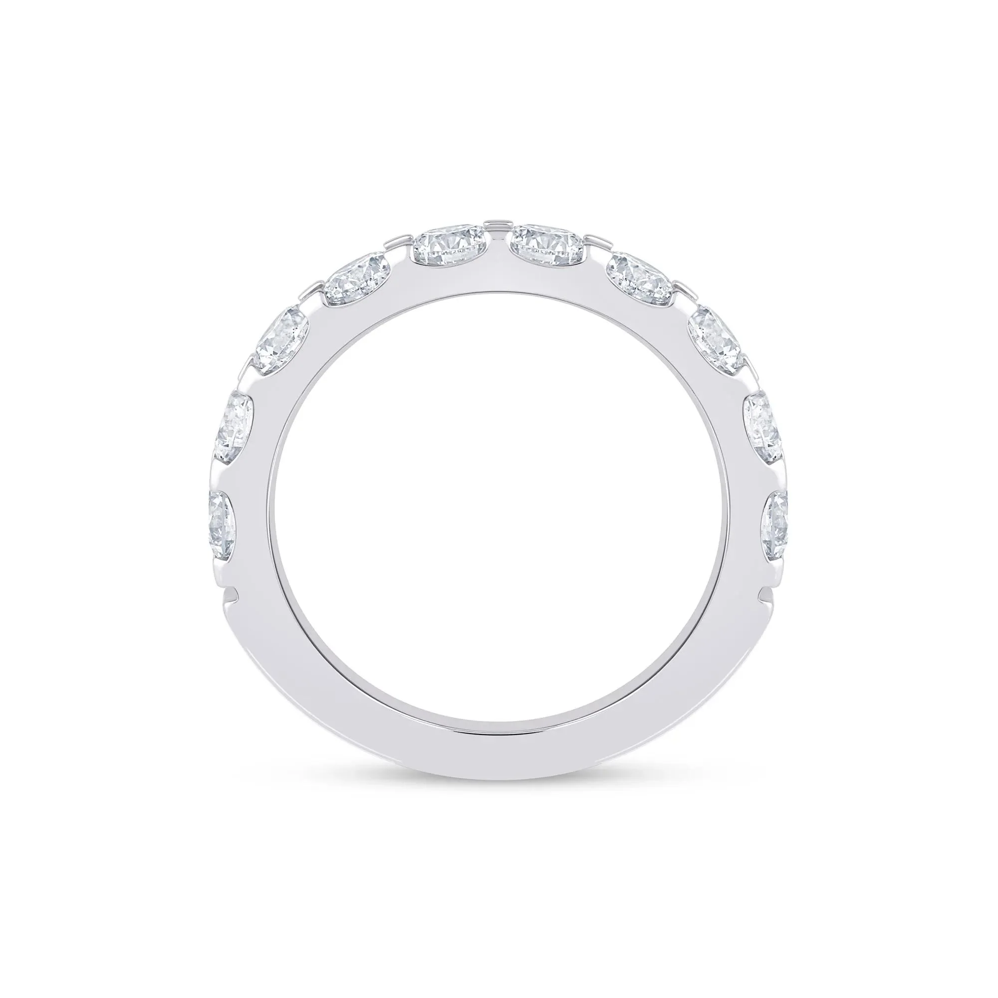 2 CT. Tw. Lab Grown Diamond Wedding Band Ring Platinum Round Brilliant Cut White Size 5 2mm - Image 2