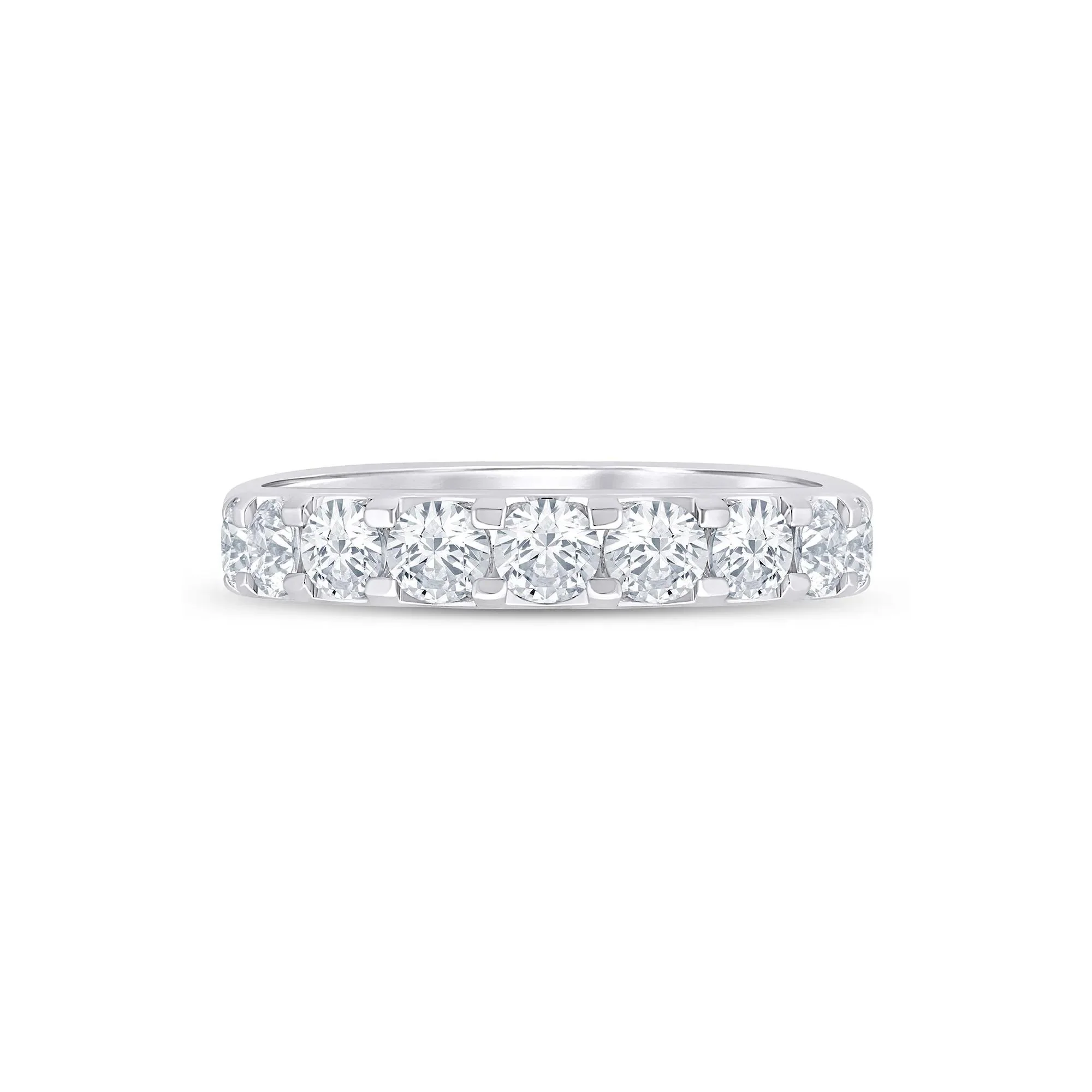 2 CT. Tw. Lab Grown Diamond Wedding Band Ring Platinum Round Brilliant Cut White Size 6 2mm