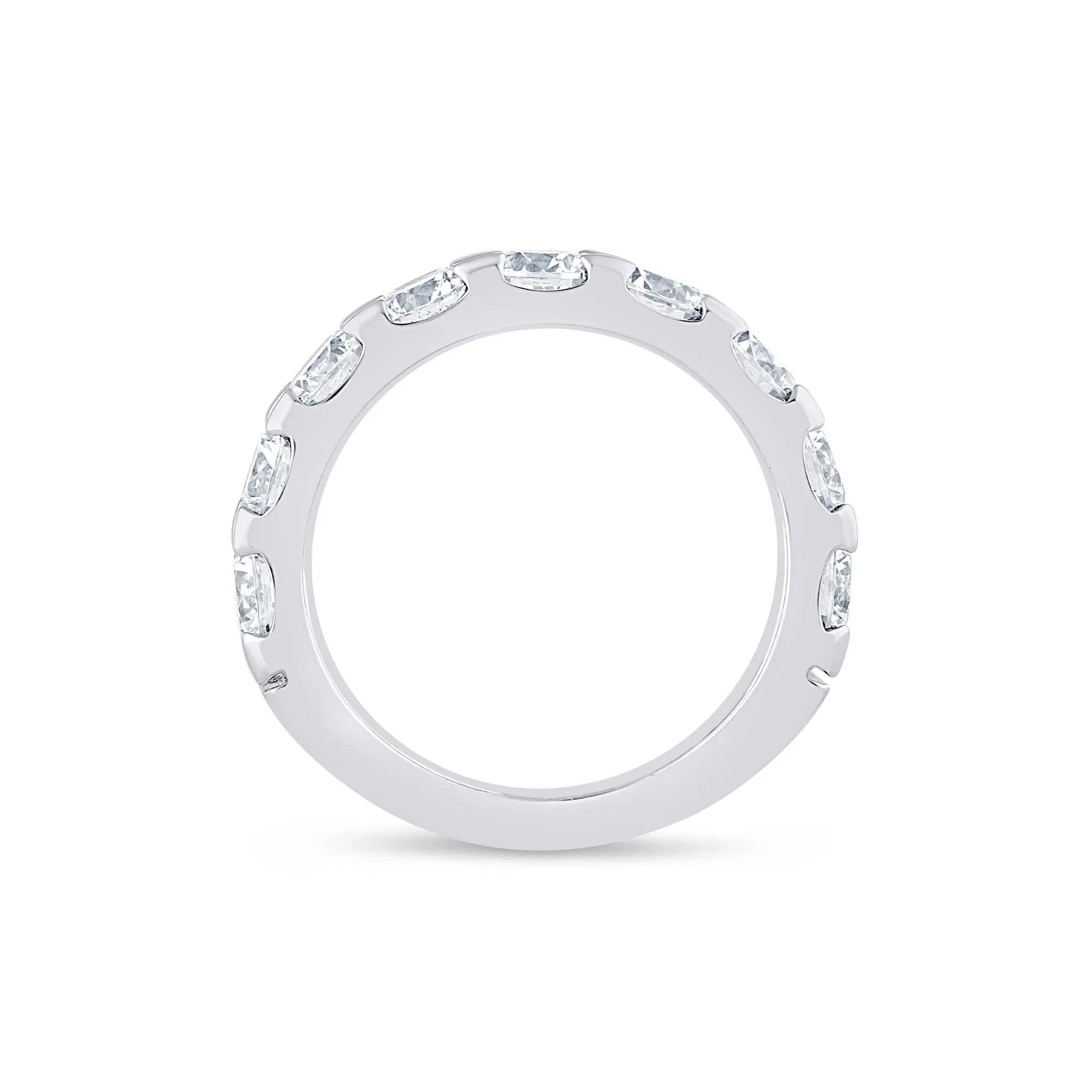 3 CT. Tw. Lab Grown Diamond Wedding Band Ring Platinum Round Brilliant Cut White Size 6.5 3mm - Image 2
