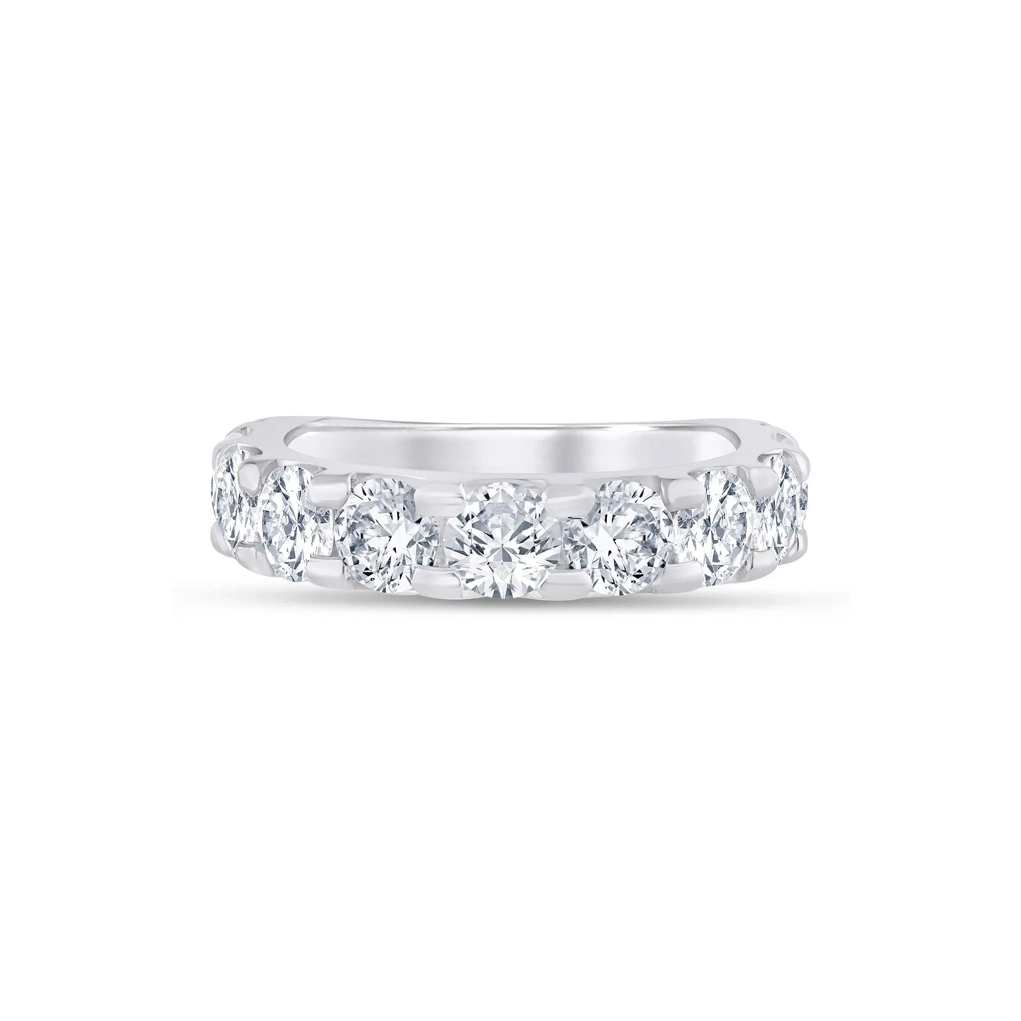 3 CT. Tw. Lab Grown Diamond Wedding Band Ring Platinum Round Brilliant Cut White Size 9 3mm