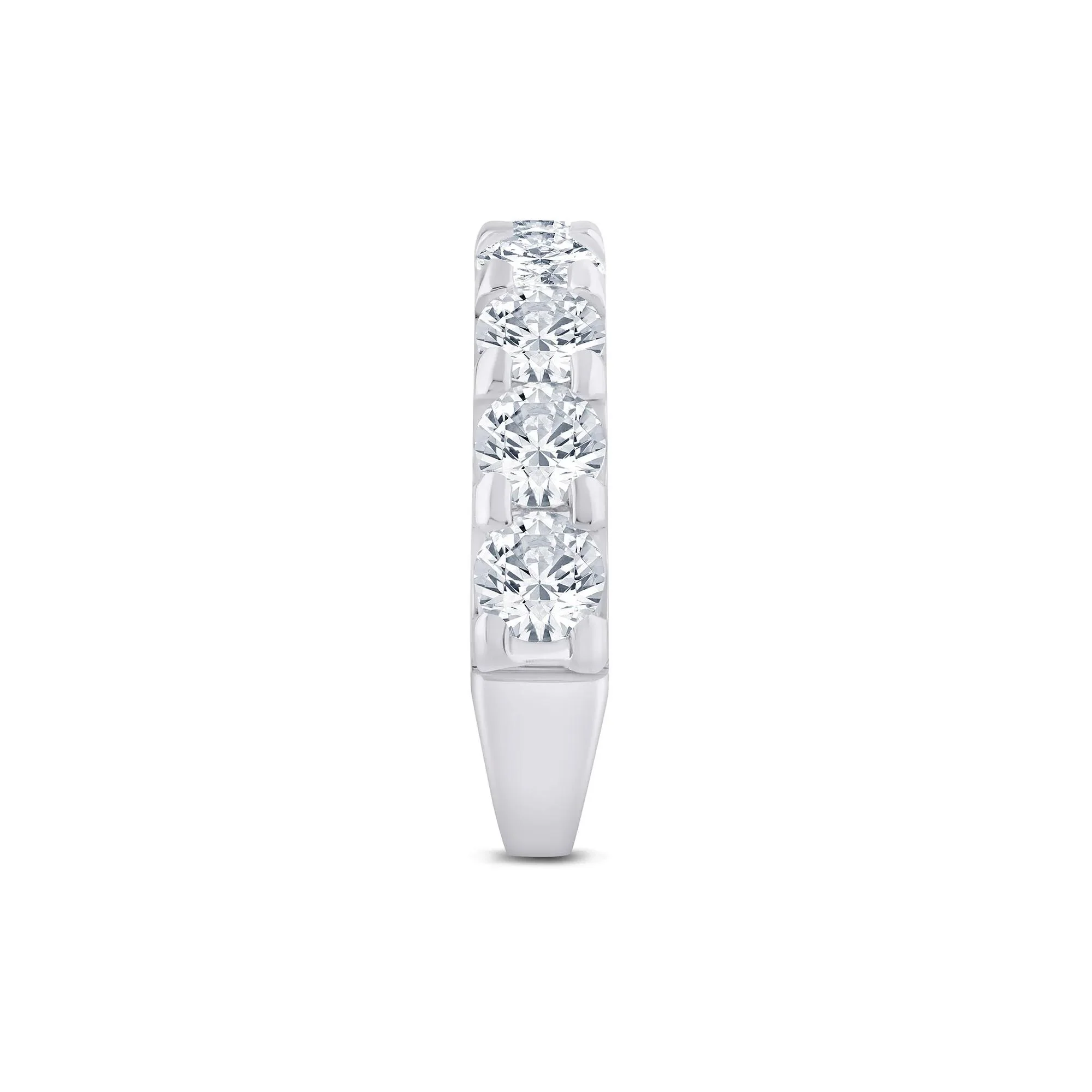 3 CT. Tw. Lab Grown Diamond Wedding Band Ring Platinum Round Brilliant Cut White Size 9 3mm - Image 3