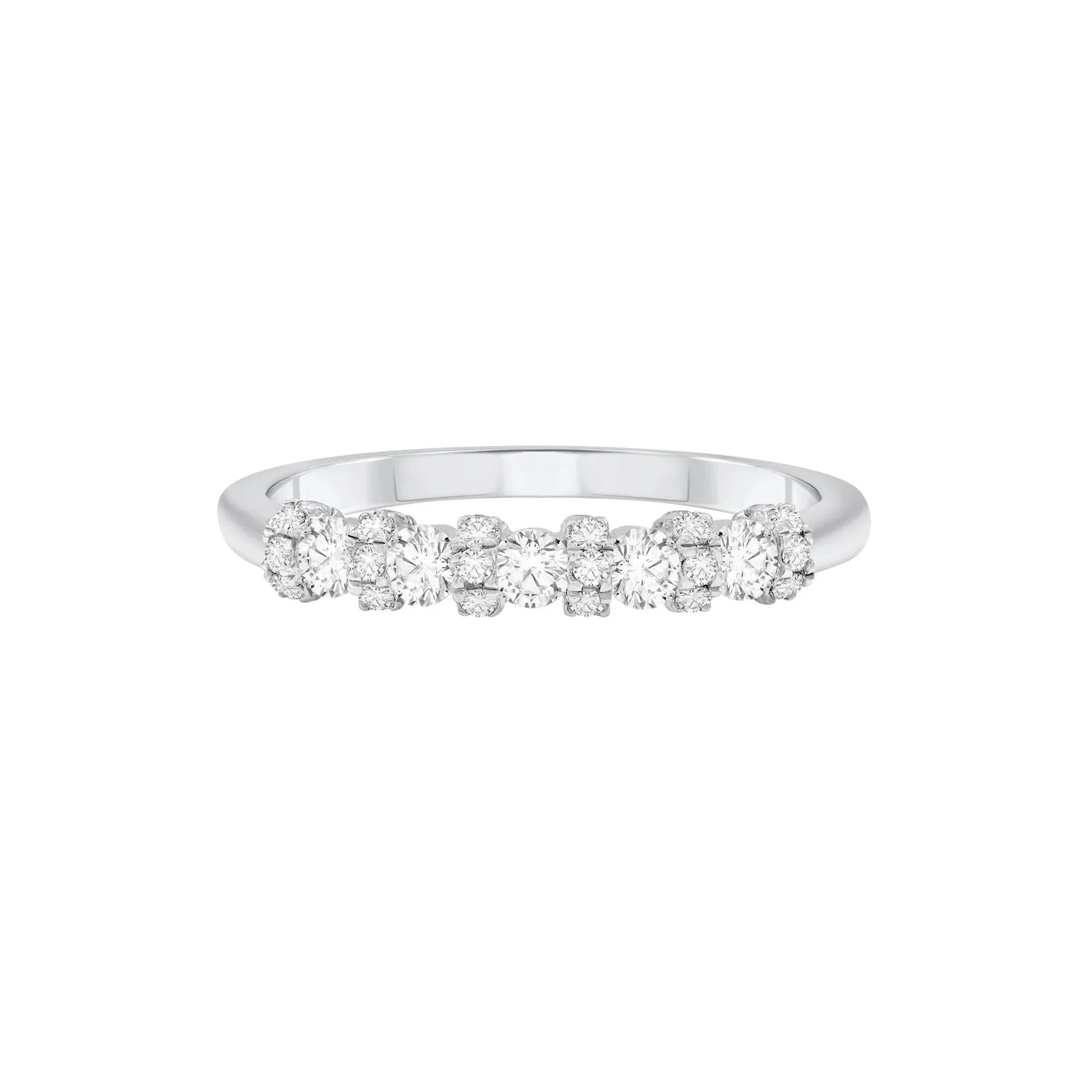 1/2 CT. Tw. Diamond Multi-Stone Band Ring 10K White Gold Size 7