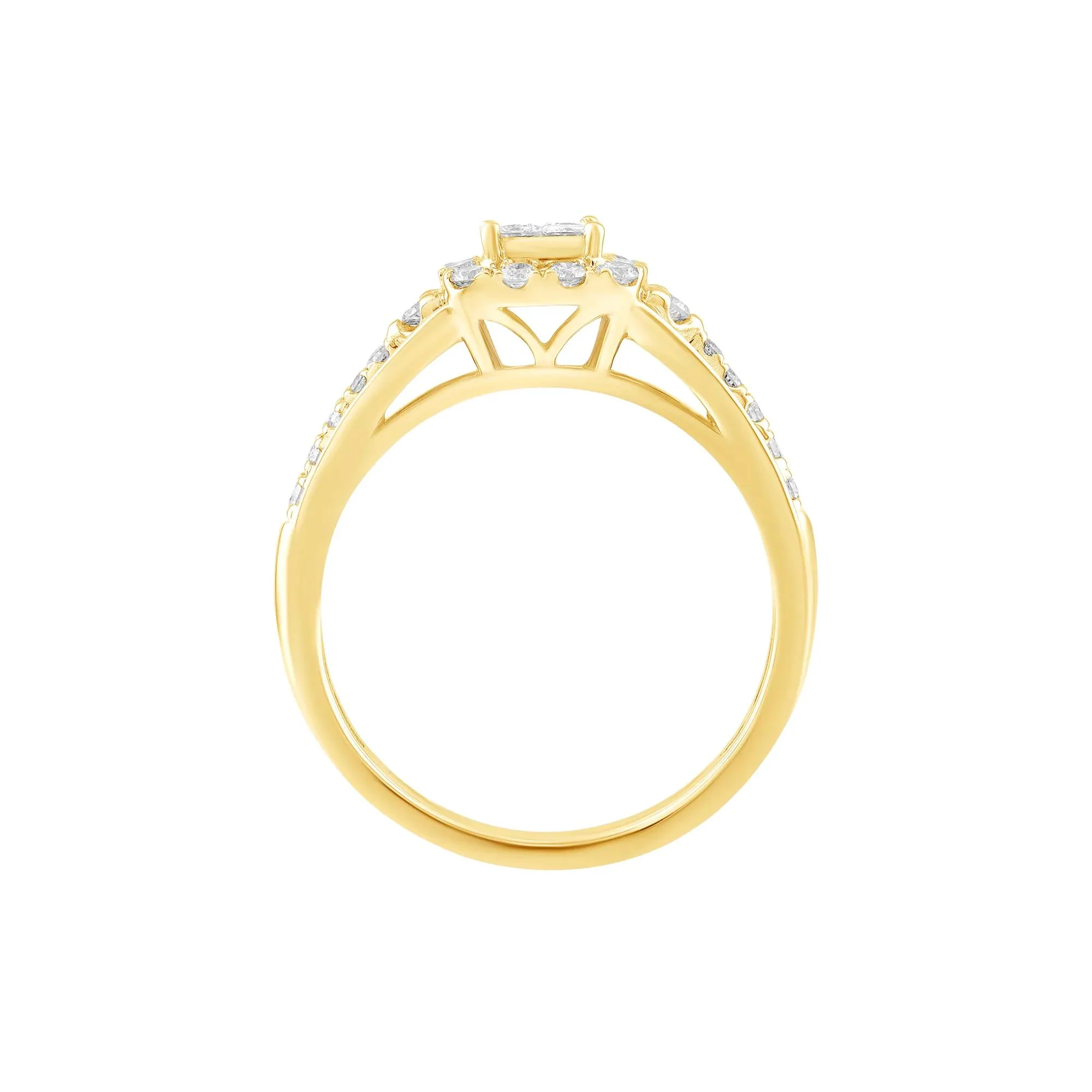 1/2 CT. Tw. Diamond Engagement Ring 10K Yellow Gold Size 7