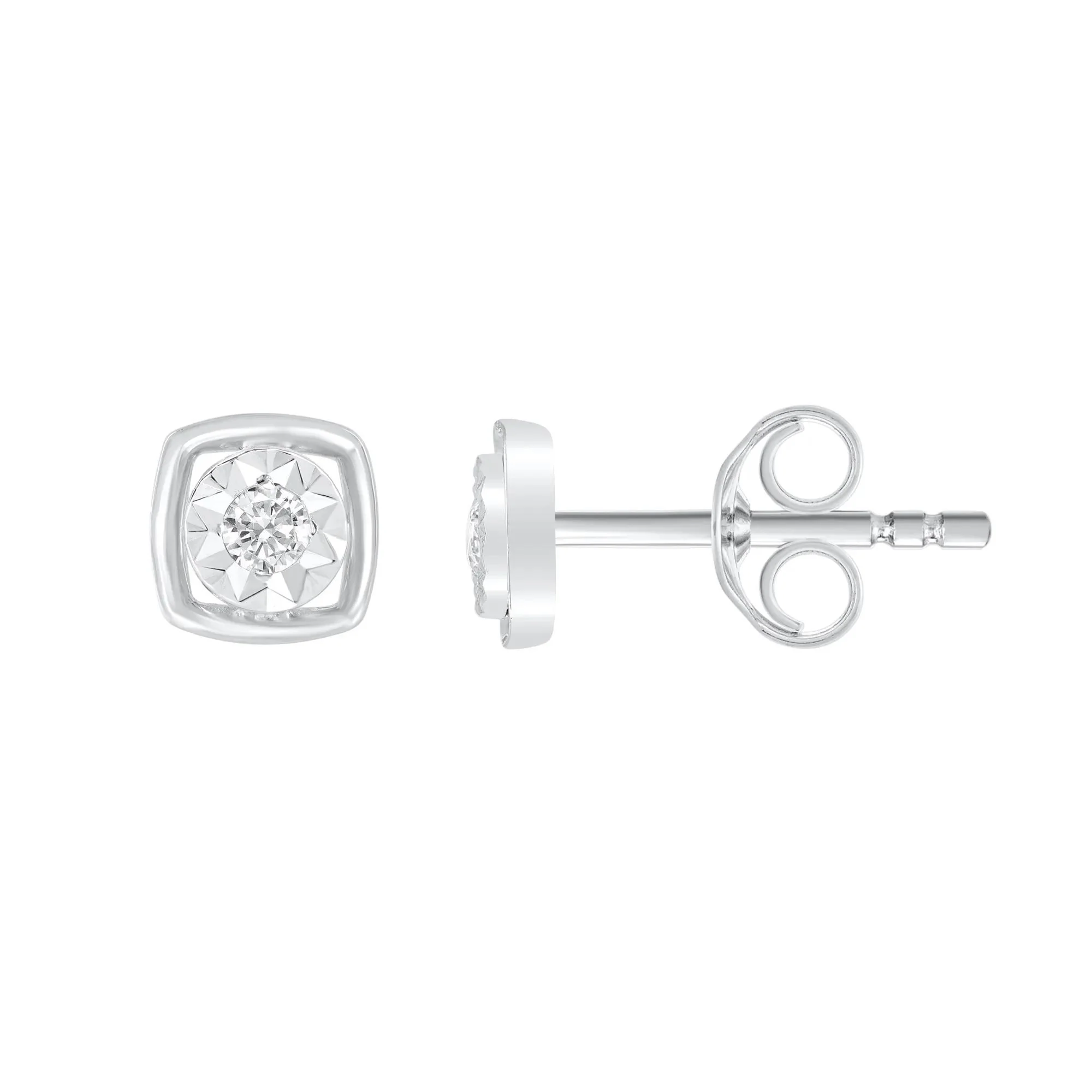 1/5 CT. Tw. Diamond Stud Earring Three-Pair Set .925 Sterling Silver White