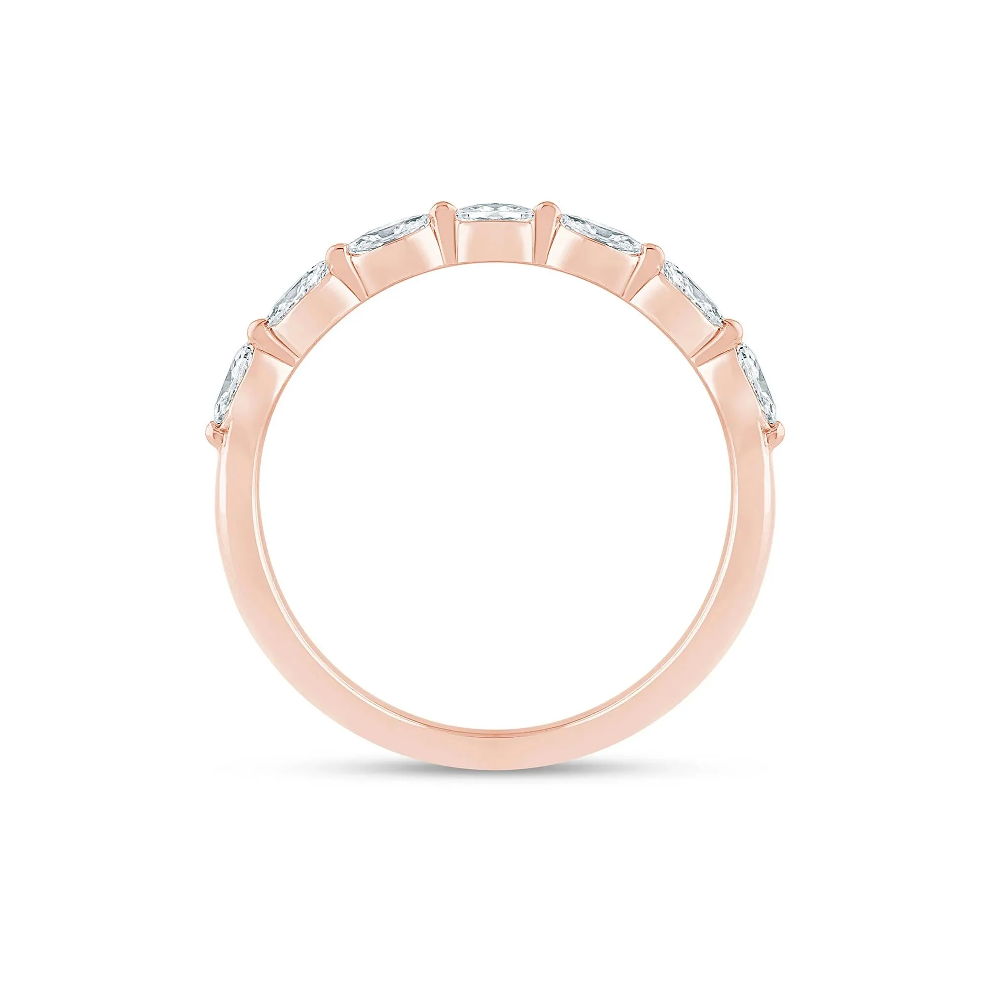 1/2 CT. Tw. Lab Grown Diamond Open Multi-Row Band Ring 14K Rose Gold Size 7 1.5mm - Image 2