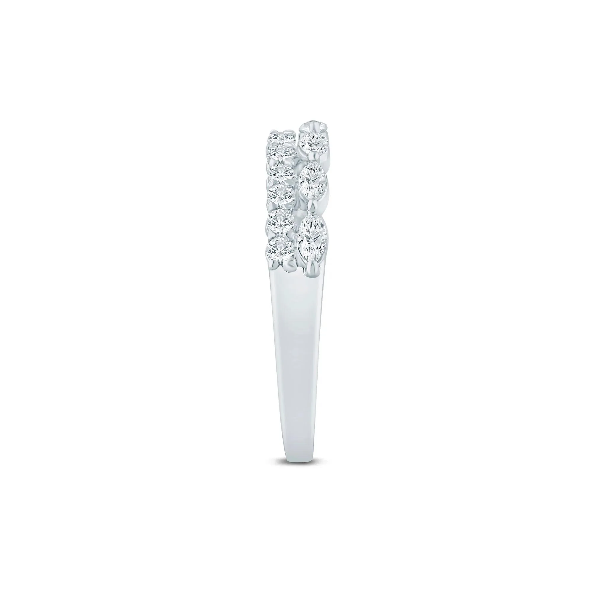1/2 CT. Tw. Lab Grown Diamond Open Multi-Row Band Ring 14K White Gold Size 8.5 1.5mm - Image 3