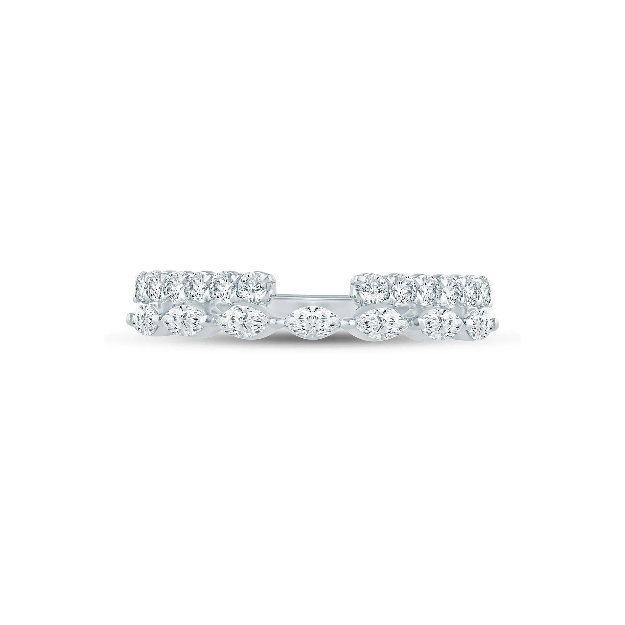 1/2 CT. Tw. Lab Grown Diamond Open Multi-Row Band Ring 14K White Gold Size 9 1.5mm