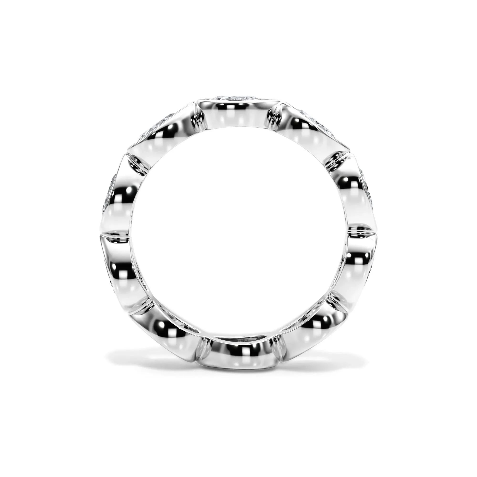 2 1/4 CT. Tw. Lab Grown Diamond Bezel-Set Eternity Band Ring 14K White Gold Size 6.5 3mm - Image 2