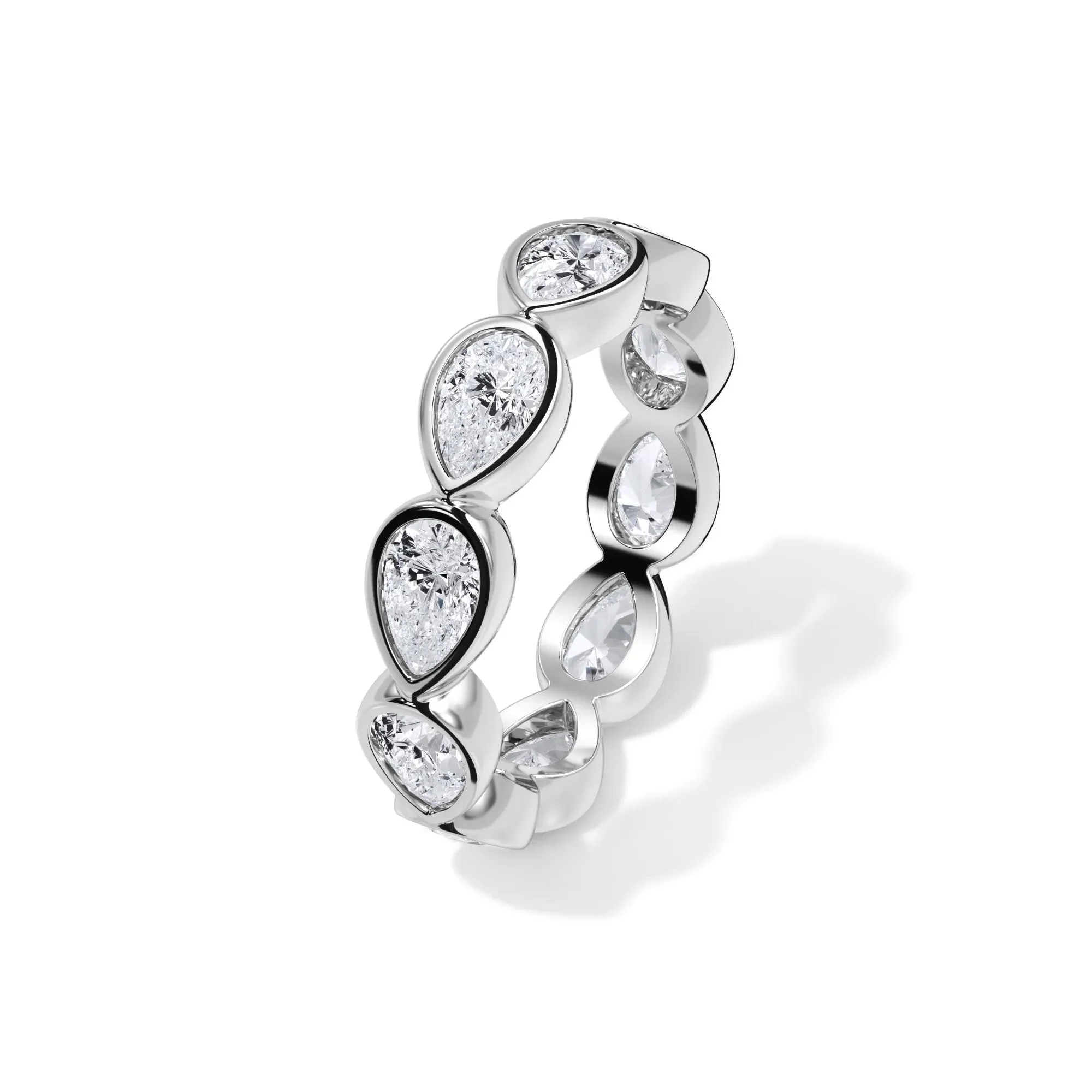 2 1/4 CT. Tw. Lab Grown Diamond Bezel-Set Eternity Band Ring 14K White Gold Size 7.5 3mm - Image 4