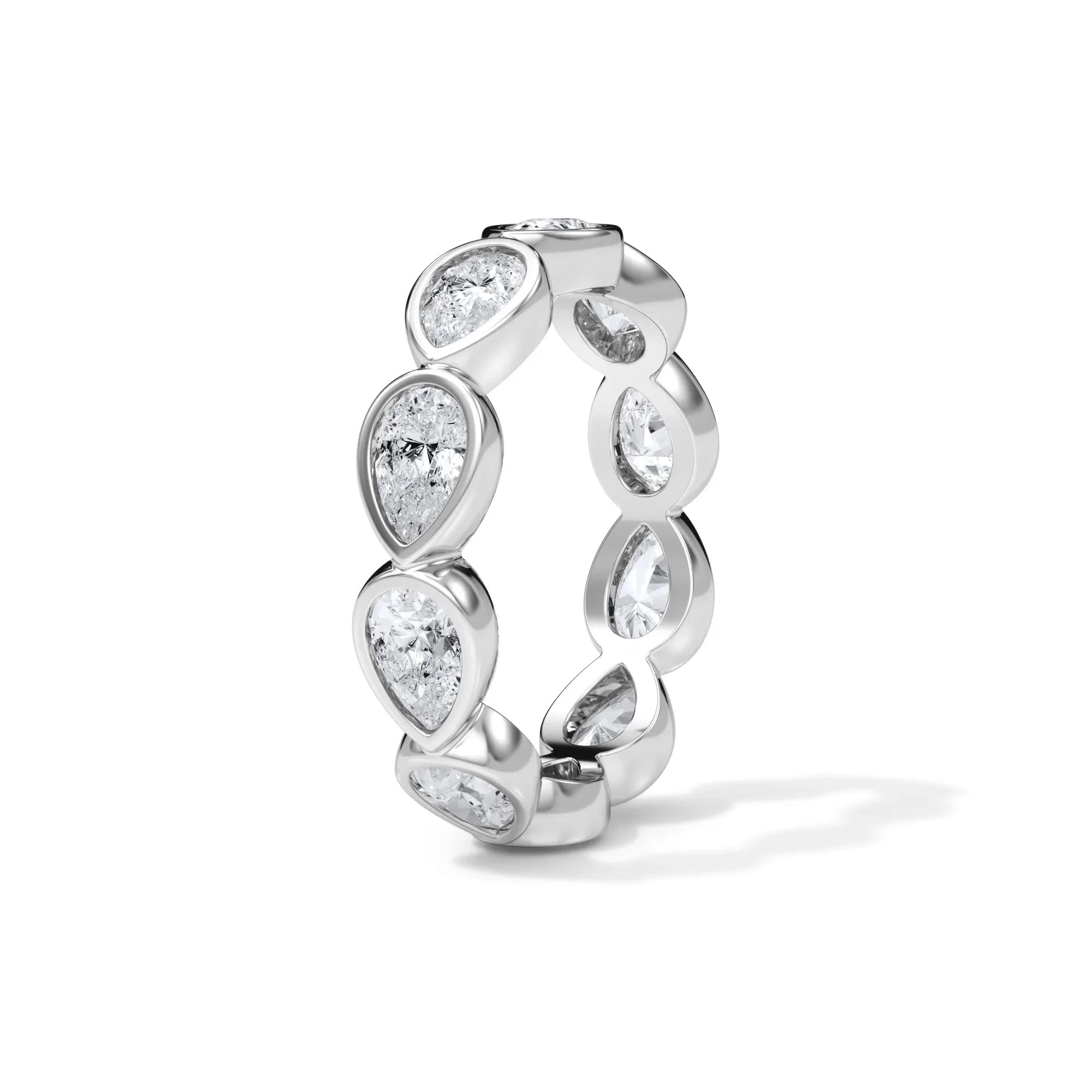2 1/4 CT. Tw. Lab Grown Diamond Bezel-Set Eternity Band Ring Platinum White Size 4 3mm - Image 3
