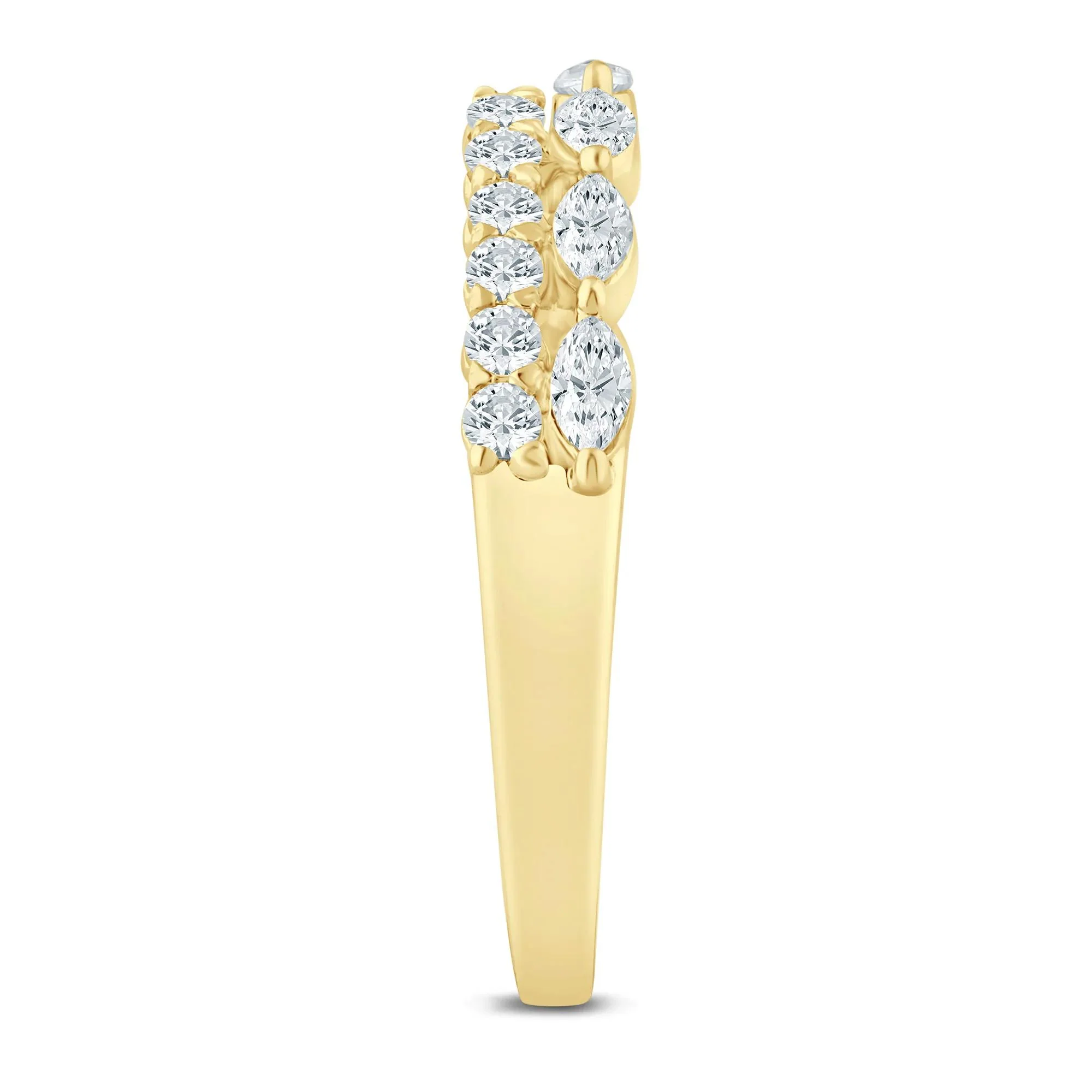 1/2 CT. Tw. Lab Grown Diamond Open Multi-Row Band Ring 14K Yellow Gold Size 8.5 1.5mm - Image 3