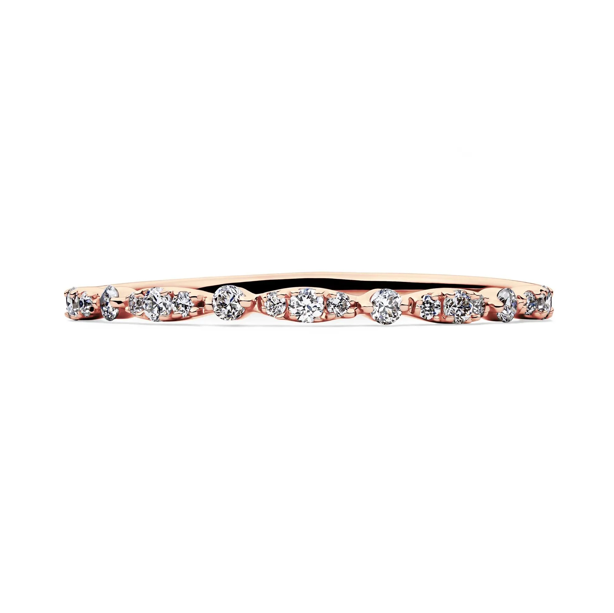 1/7 CT. Tw. Lab Grown Diamond Stack Band Ring 10K Rose Gold Size 5 1.5mm