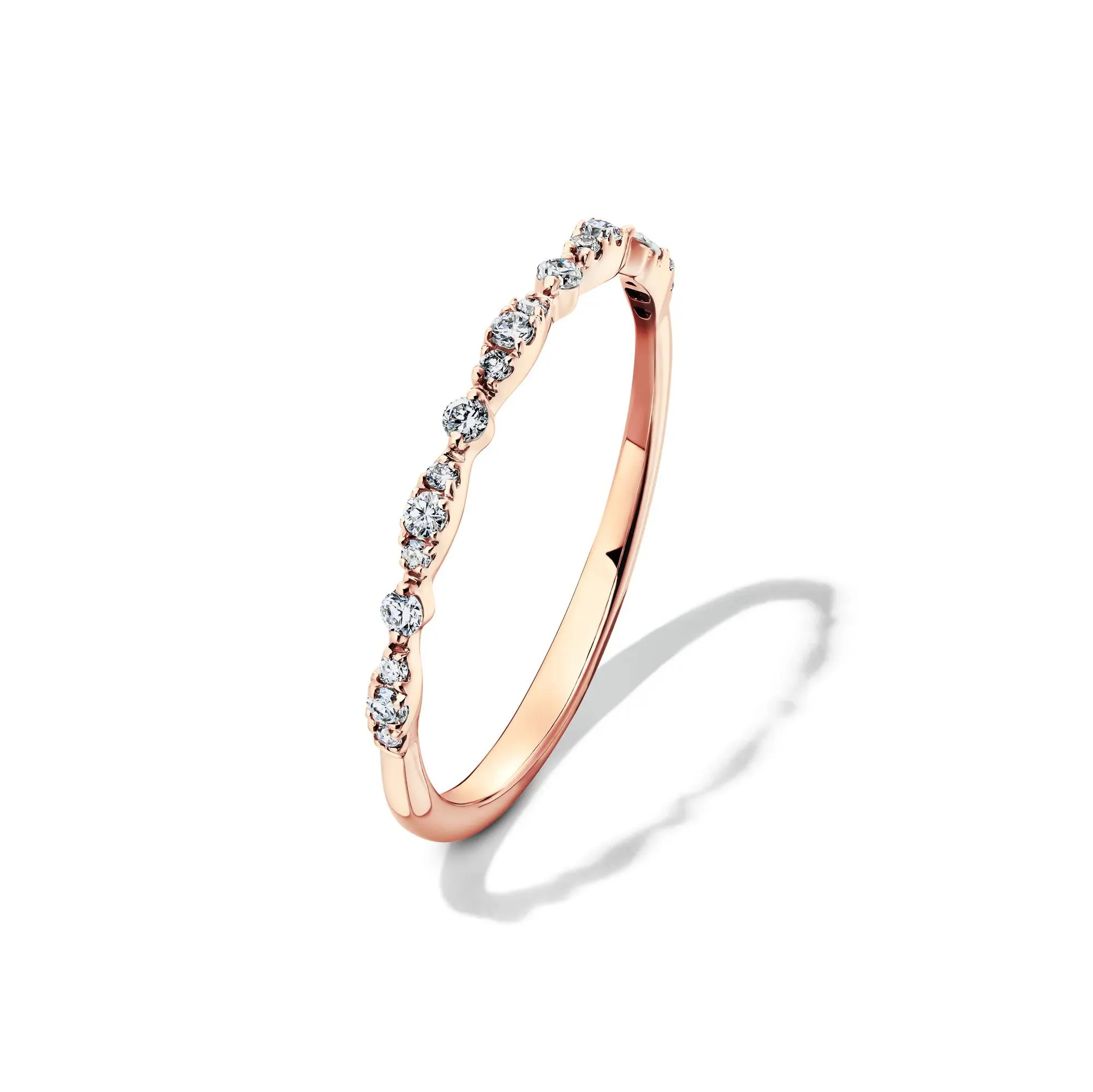 1/7 CT. Tw. Lab Grown Diamond Stack Band Ring 10K Rose Gold Size 6 1.5mm - Image 4