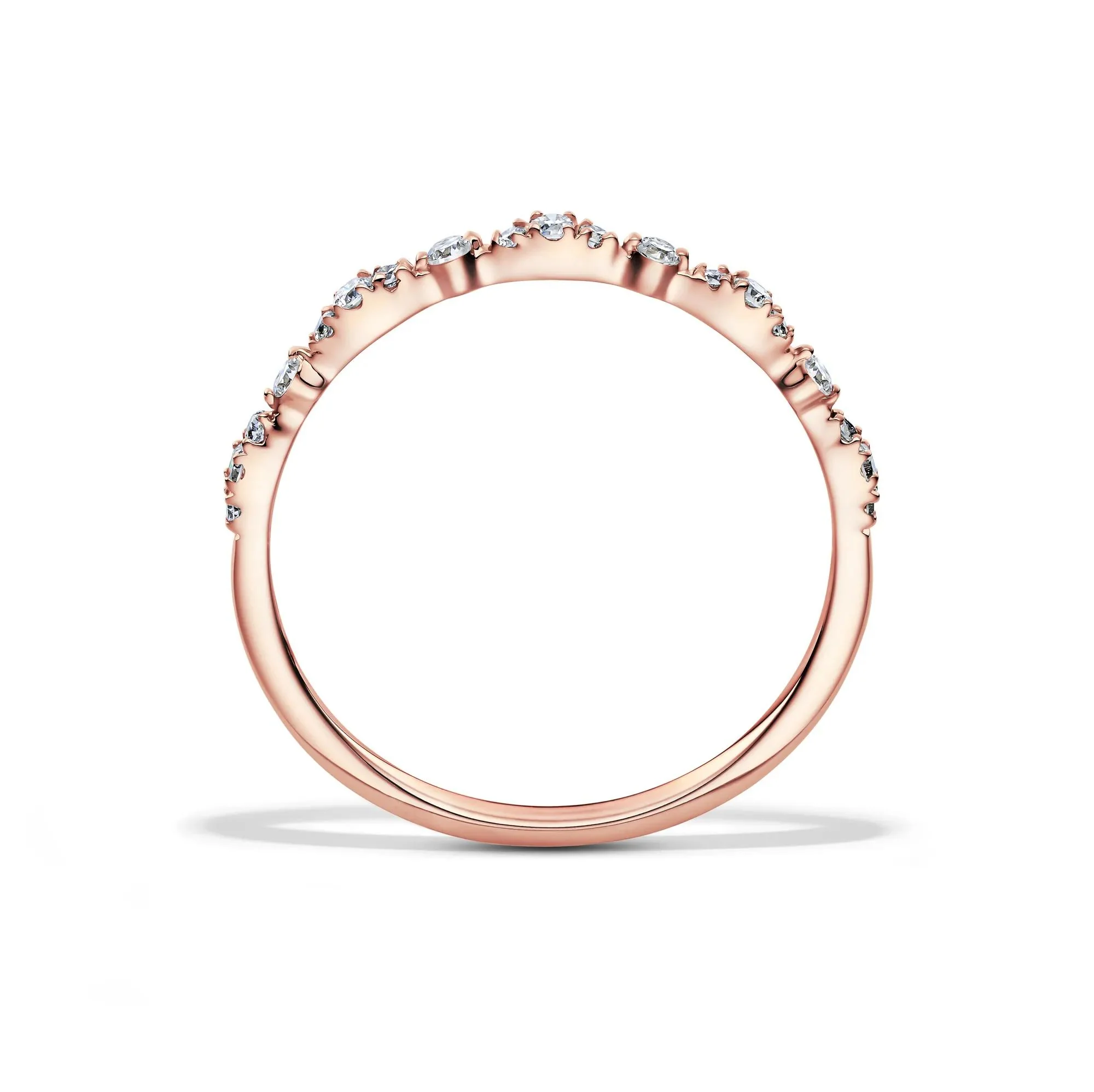 1/7 CT. Tw. Lab Grown Diamond Stack Band Ring 10K Rose Gold Size 8 1.5mm - Image 2