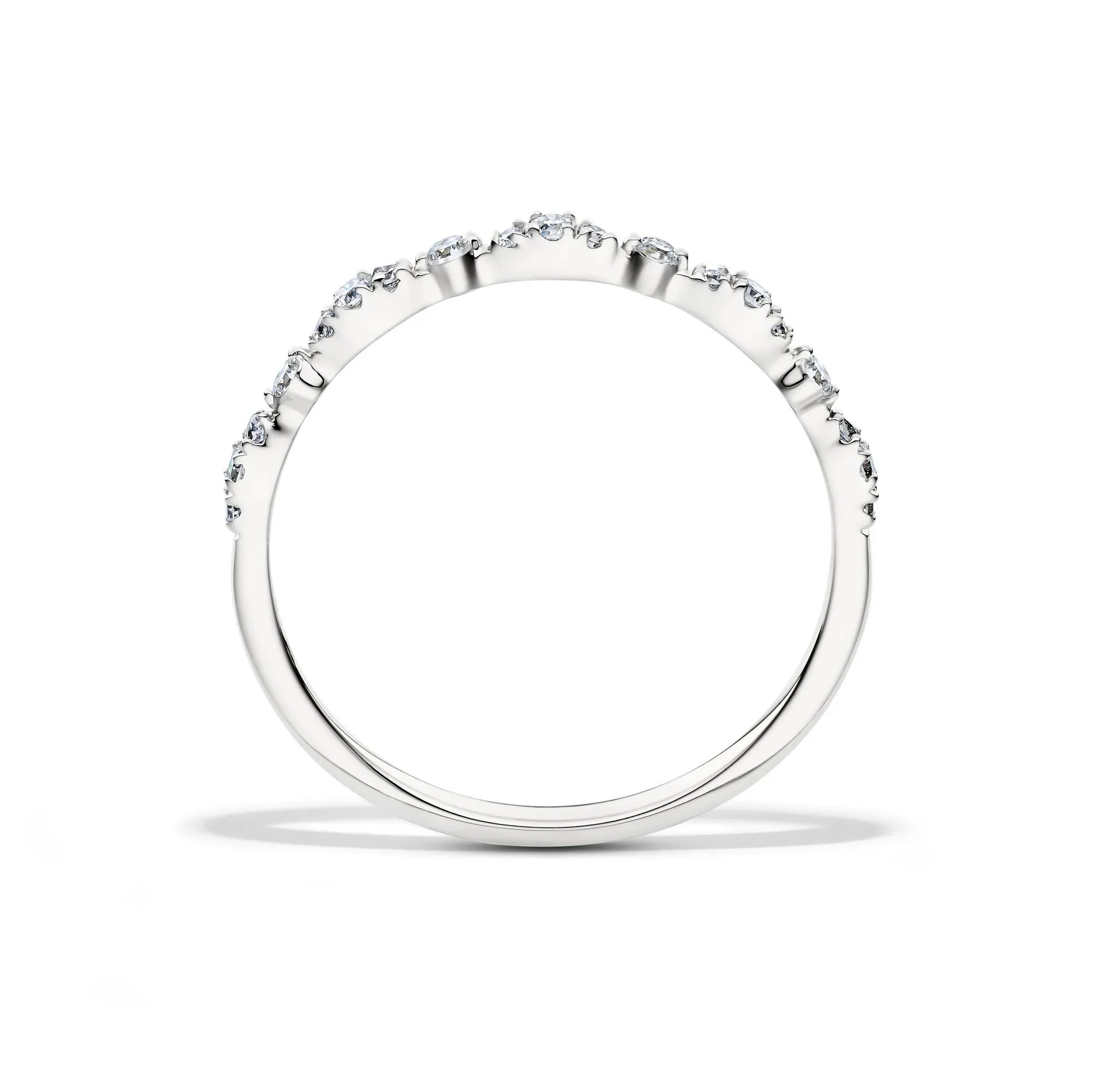 1/7 CT. Tw. Lab Grown Diamond Stack Band Ring 10K White Gold Size 7 1.5mm - Image 2
