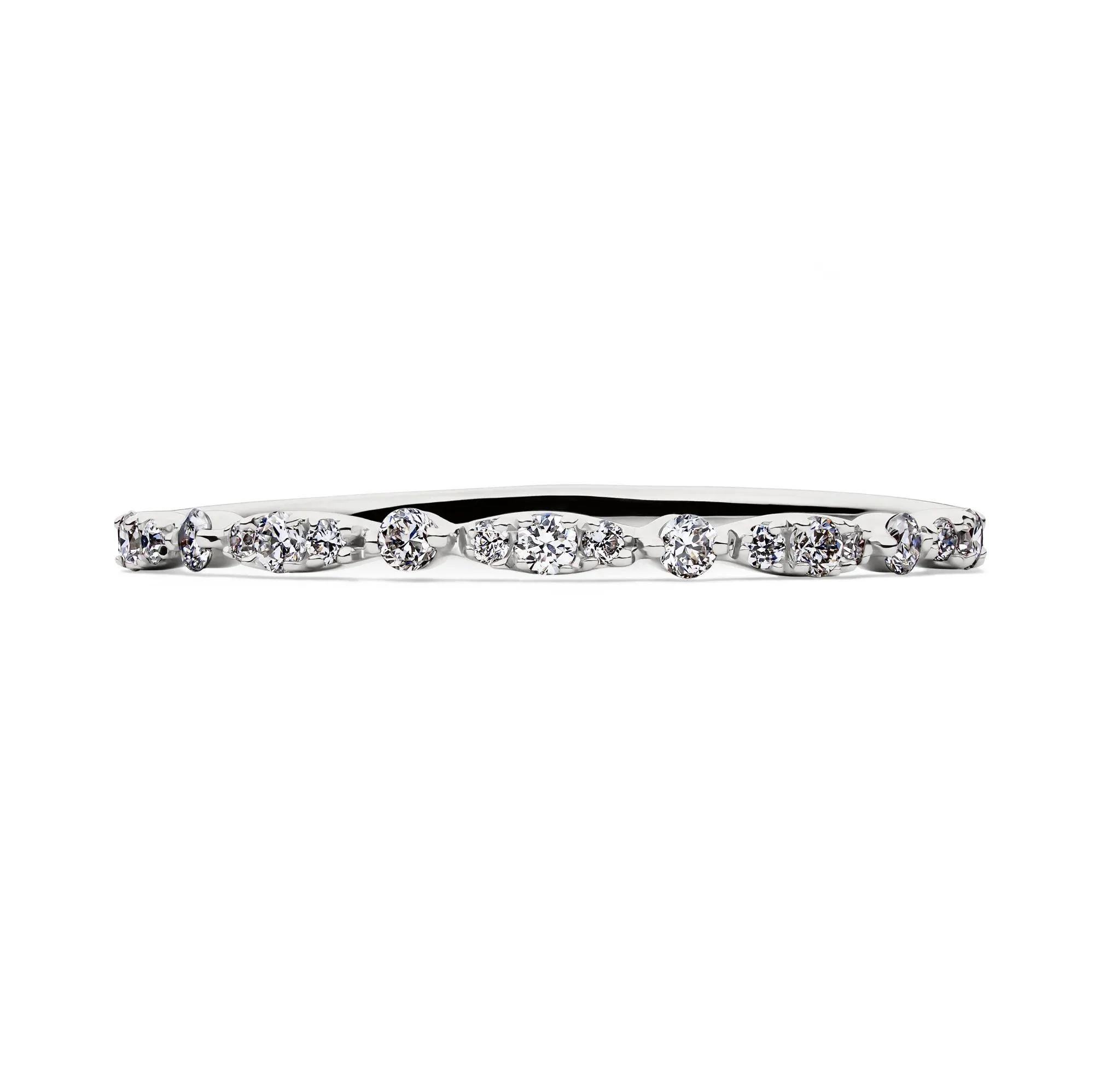 1/7 CT. Tw. Lab Grown Diamond Stack Band Ring 10K White Gold Size 8.5 1.5mm