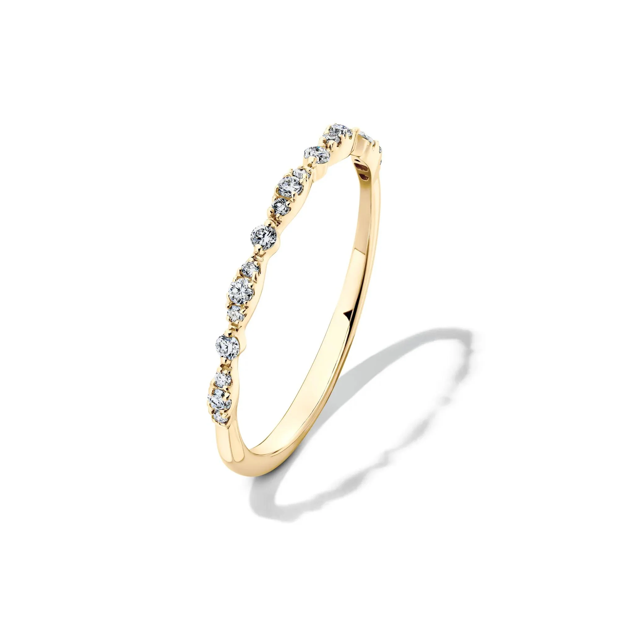 1/7 CT. Tw. Lab Grown Diamond Stack Band Ring 10K Yellow Gold Size 5 1.5mm - Image 4