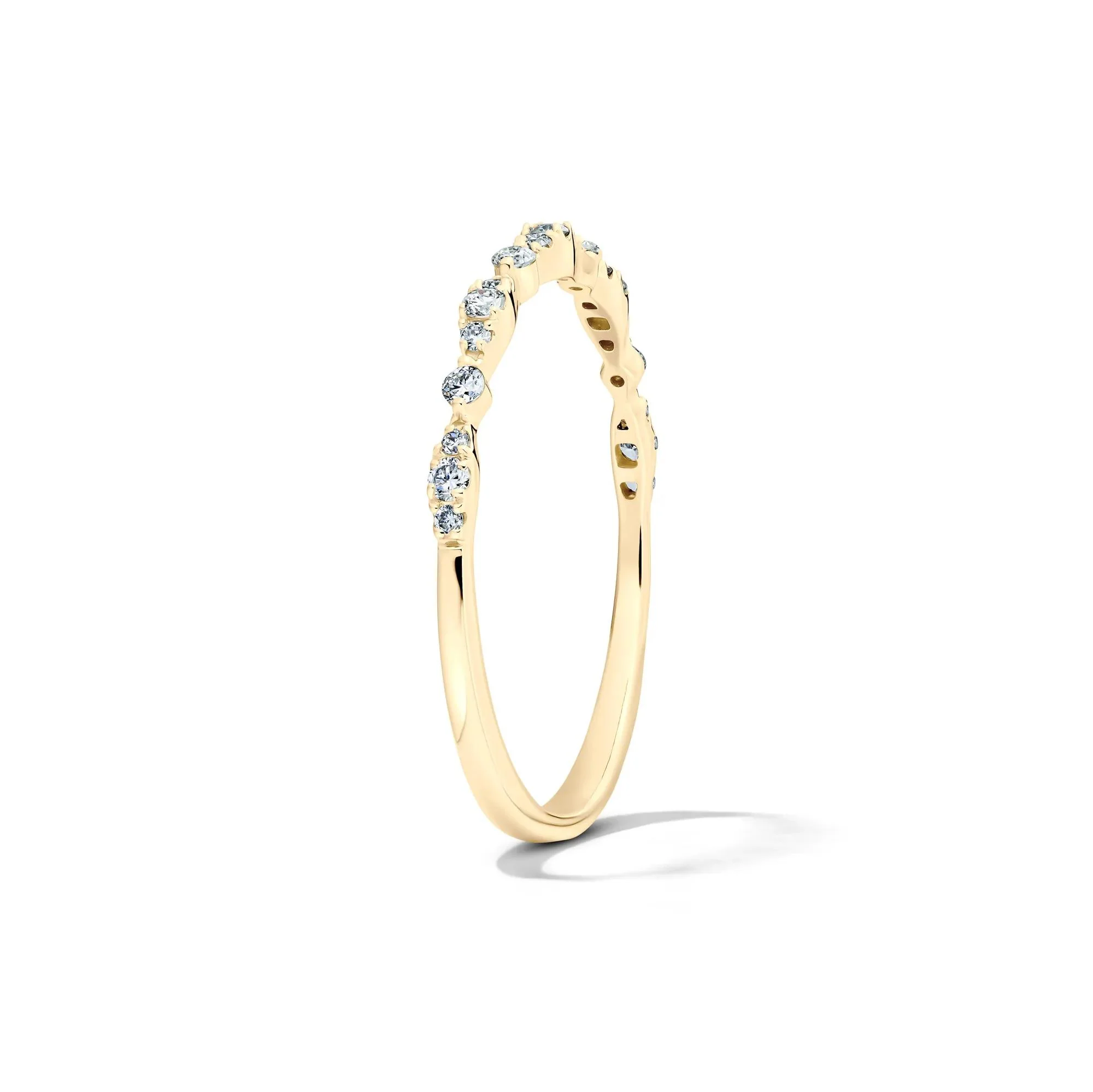 1/7 CT. Tw. Lab Grown Diamond Stack Band Ring 10K Yellow Gold Size 6.5 1.5mm - Image 3