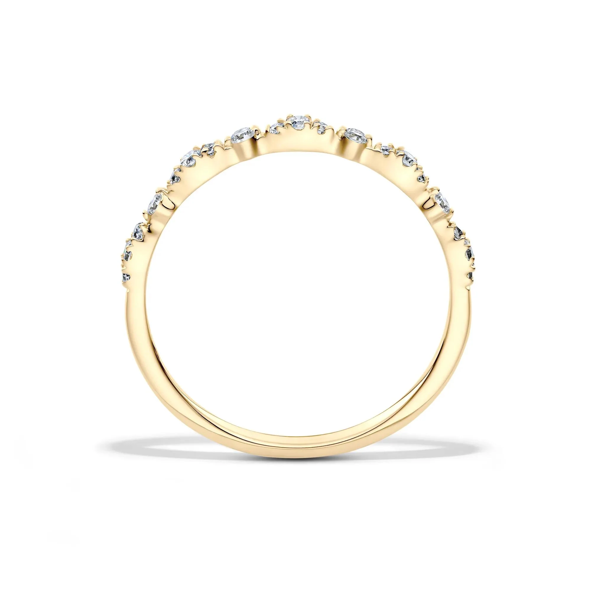 1/7 CT. Tw. Lab Grown Diamond Stack Band Ring 10K Yellow Gold Size 7.5 1.5mm - Image 2