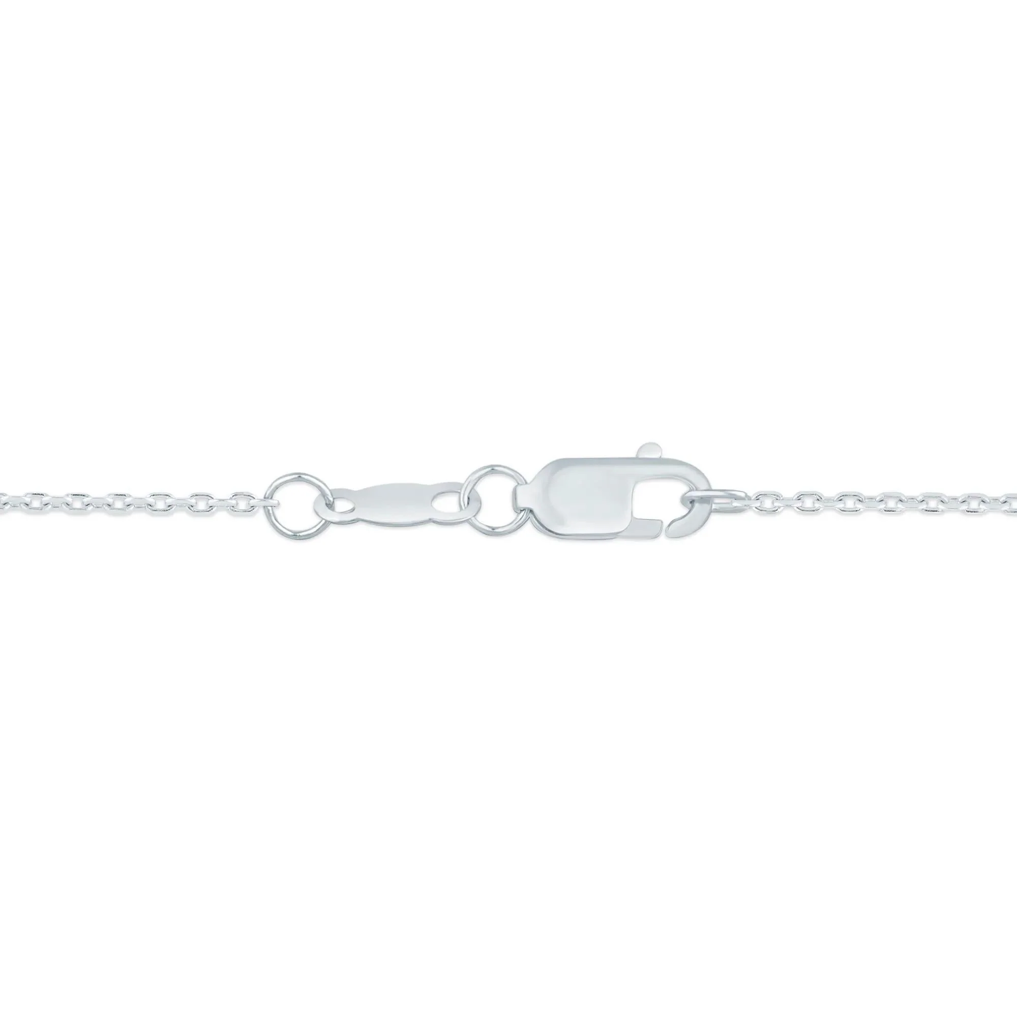 Lab-Created Ruby Love Necklace .925 Sterling Silver White Size 17.75" - Image 3