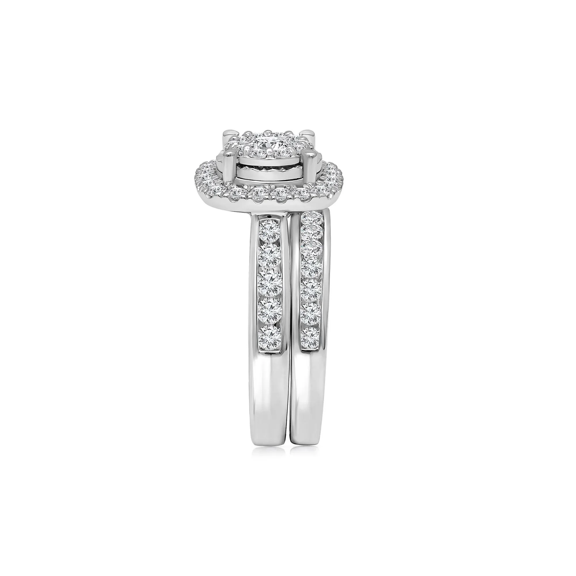 2 CT. Tw. Lab Grown Diamond Composite Center Engagement Set 10K White Gold Ring Size 7 - Image 3