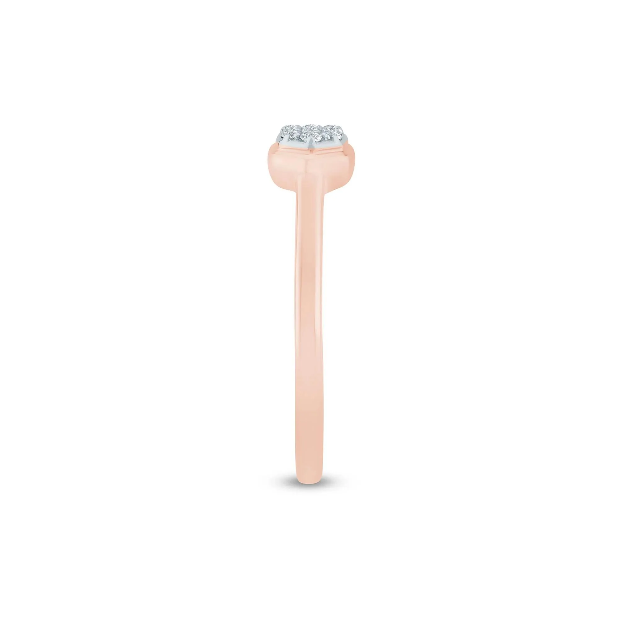 1/8 CT. Tw. Diamond Ring 10K Rose Gold Size 8 1.5mm - Image 3