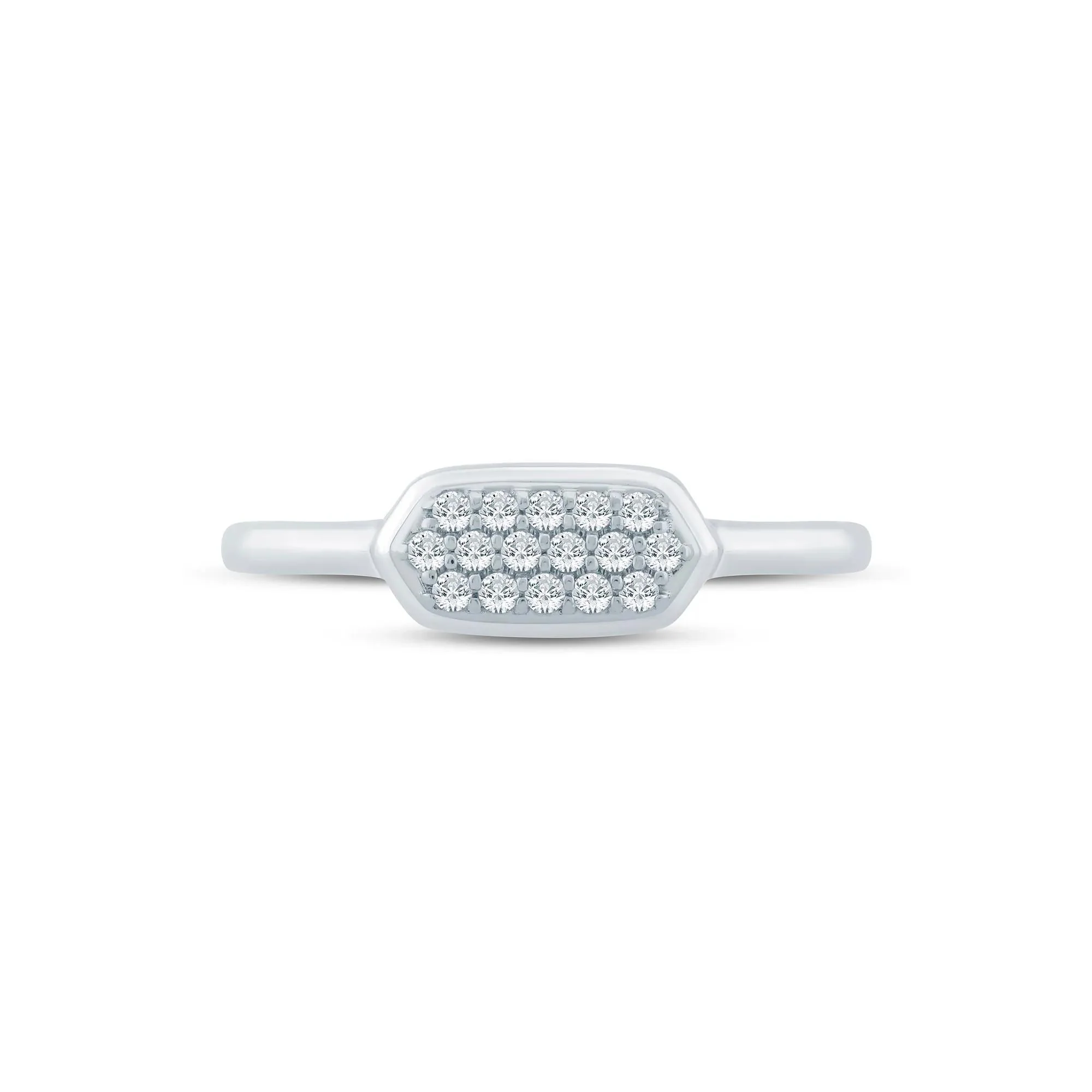 1/8 CT. Tw. Diamond Ring 10K White Gold Size 6.5 1.5mm
