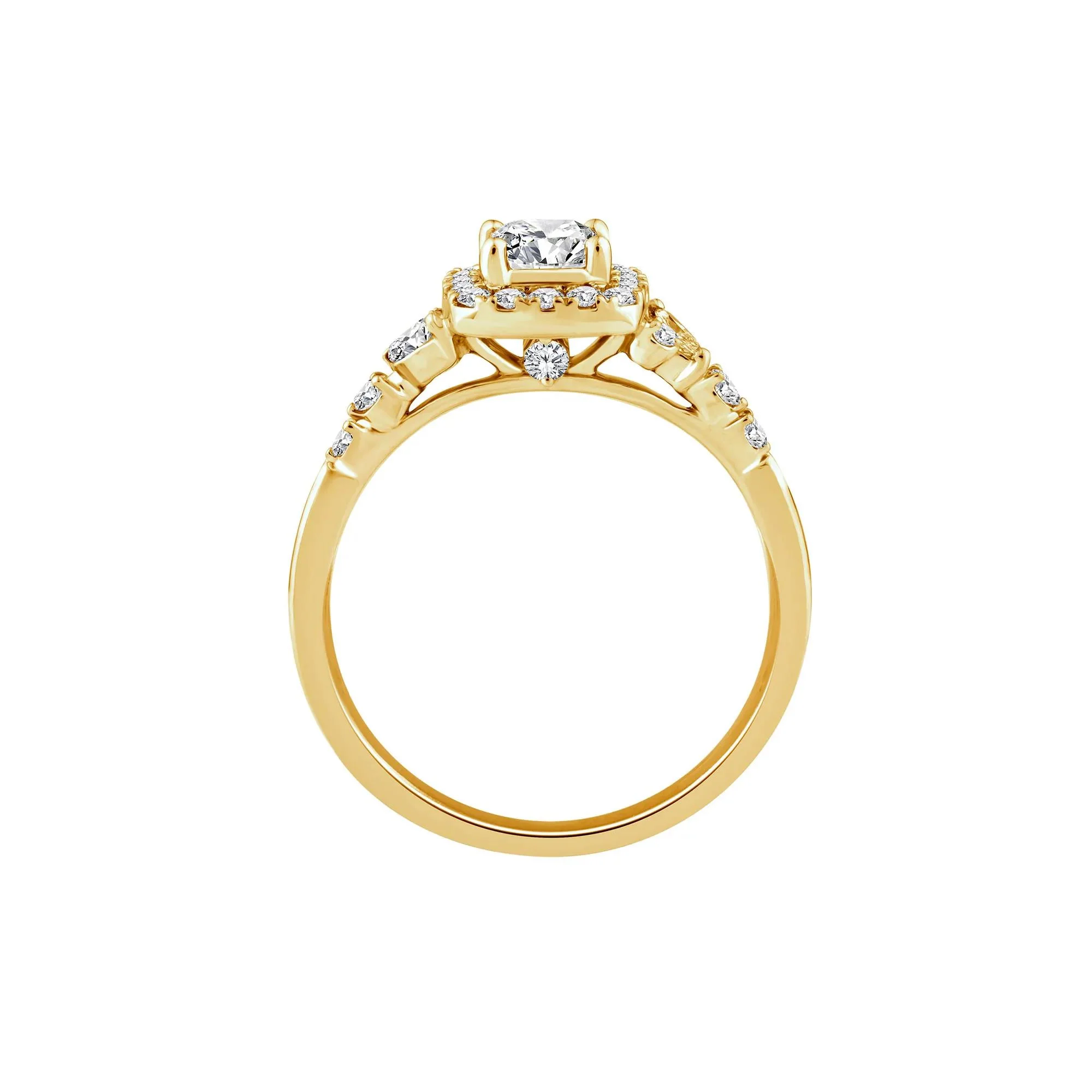 3/4 CT. Tw. Princess-Cut Diamond Engagement Ring 14K Yellow Gold Size 8 1.5mm - Image 2